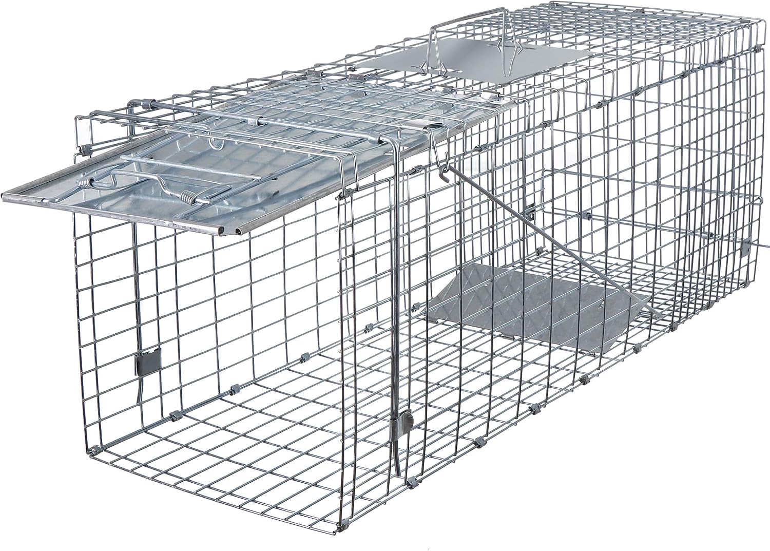 ANT MARCH 32'' Live Animal Cage Trap with Gloves Steel Humane Release
