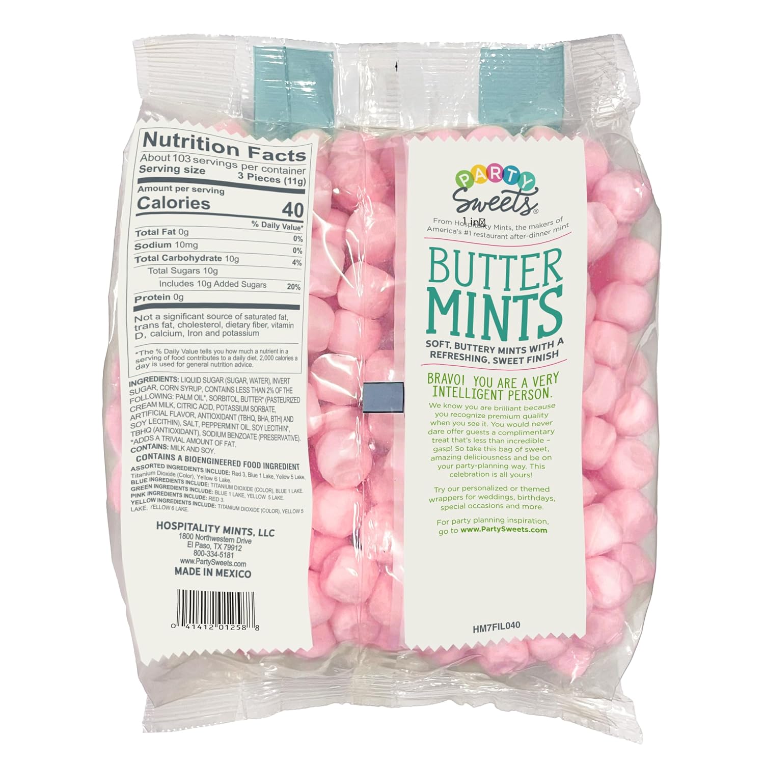 Party Sweets White Buttermints, 14 Ounce, Appx. 100 pieces from Hospitality Mints
