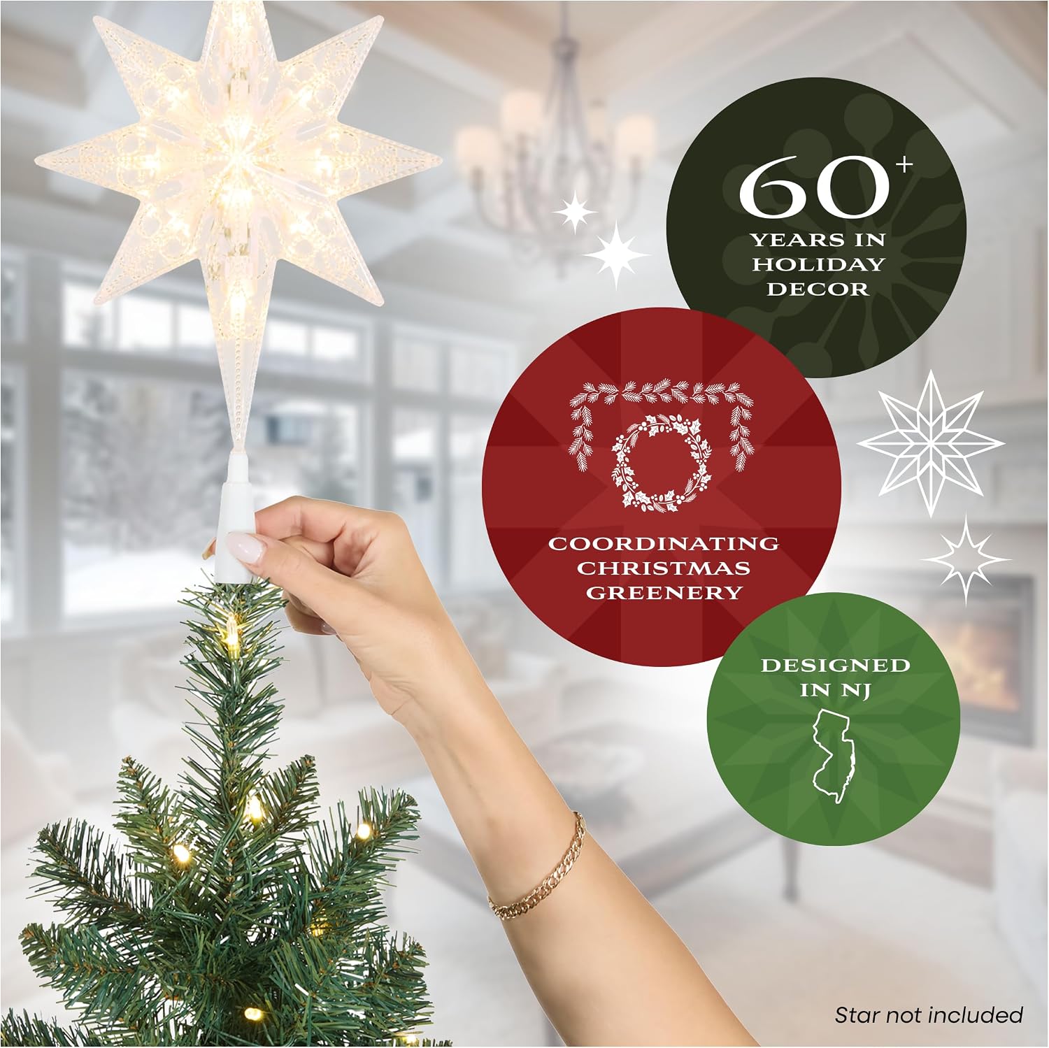 National Tree Company 'Feel Real' Pre-lit Artificial Christmas Tree | Includes Pre-strung White Lights and Stand | Norwegian Spruce - 7.5 ft | 750 Clear Lights, 1,325 Tips, Includes Stand, Artificial, Green