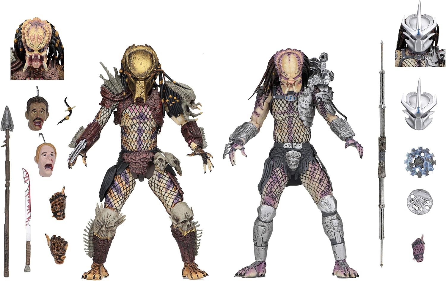 NECA - Predator - 7” Scale Action Figures - Ultimate Bad Blood vs Enforcer 2-Pack | Predator 8 Inch Action Figure 2-Pack Series - Ultimate Bad