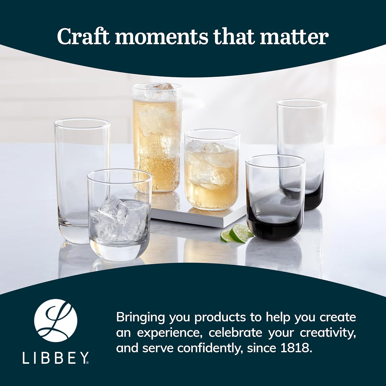 Libbey Blue Ribbon Rock Glasses Set, Artisan-Inspired Four-Dimple Shaped Glass Cups, Dishwasher Safe Whiskey Glasses Set of 8 for Dinners, Parties