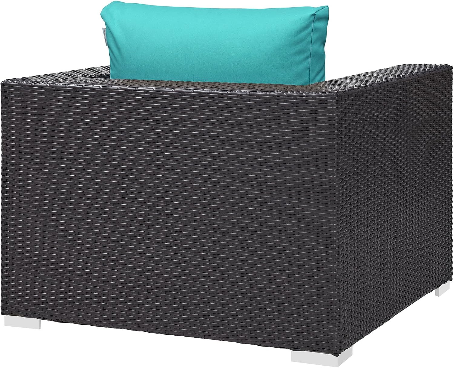 Modway Convene Wicker Rattan Outdoor Patio Loveseat in Espresso White