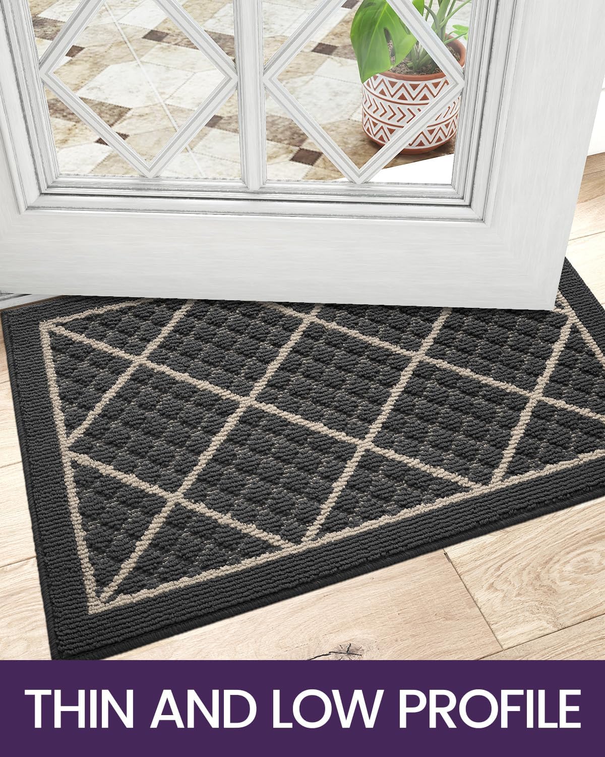 DEXI Front Door Mat Indoor Entryway 24x36 Inside Entrance Doormat Green