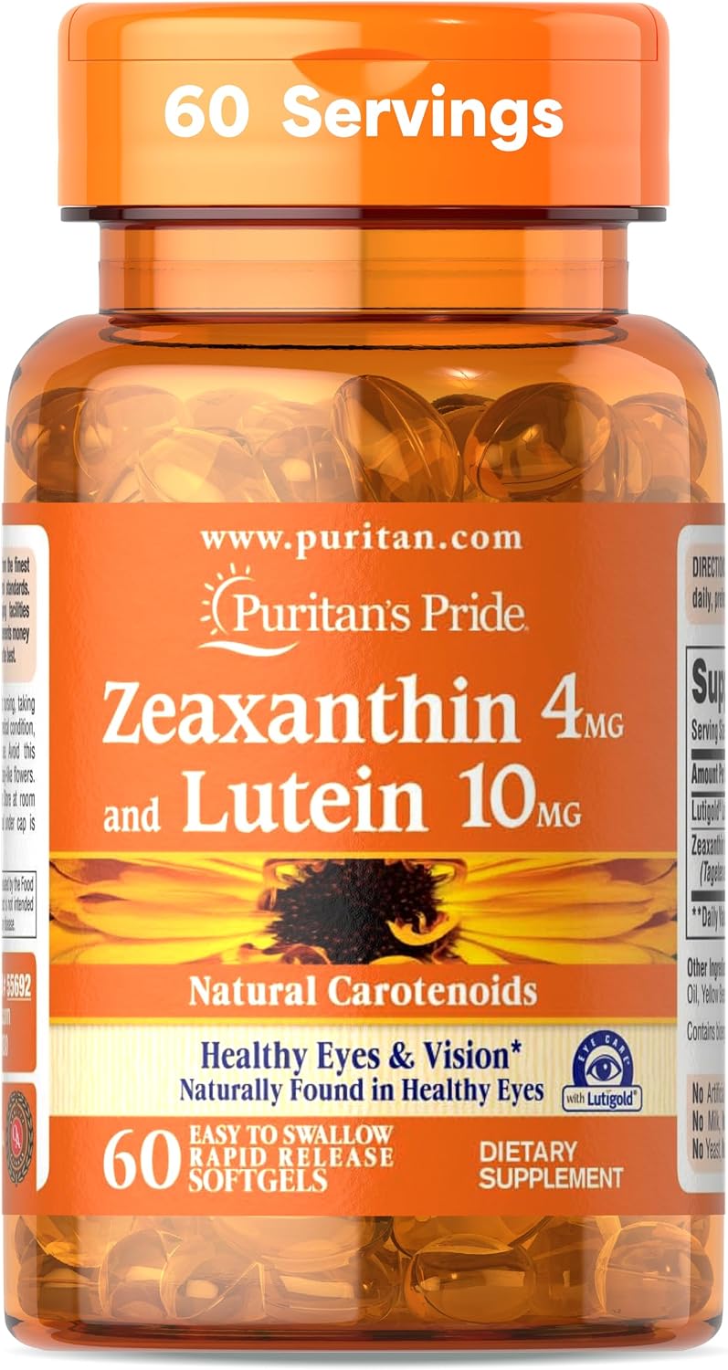 Puritan's Pride Zeaxanthin 4mg with Lutigold™ Lutein 10mg Carotenoids