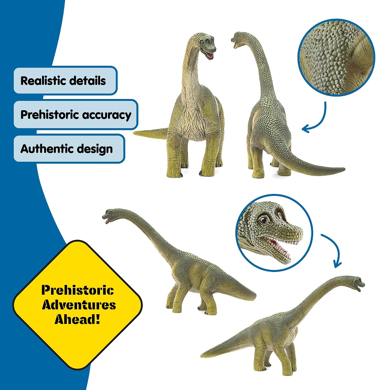 Schleich Dinosaurs - Brachiosaurus Toy Dino Figurine - Kids Ages 4+ | 14581 | Dinosaur Figurine, Realistic Animal Toys, Dino Figure for Boys and Girls, Screen-Free Imaginative Pretend Play