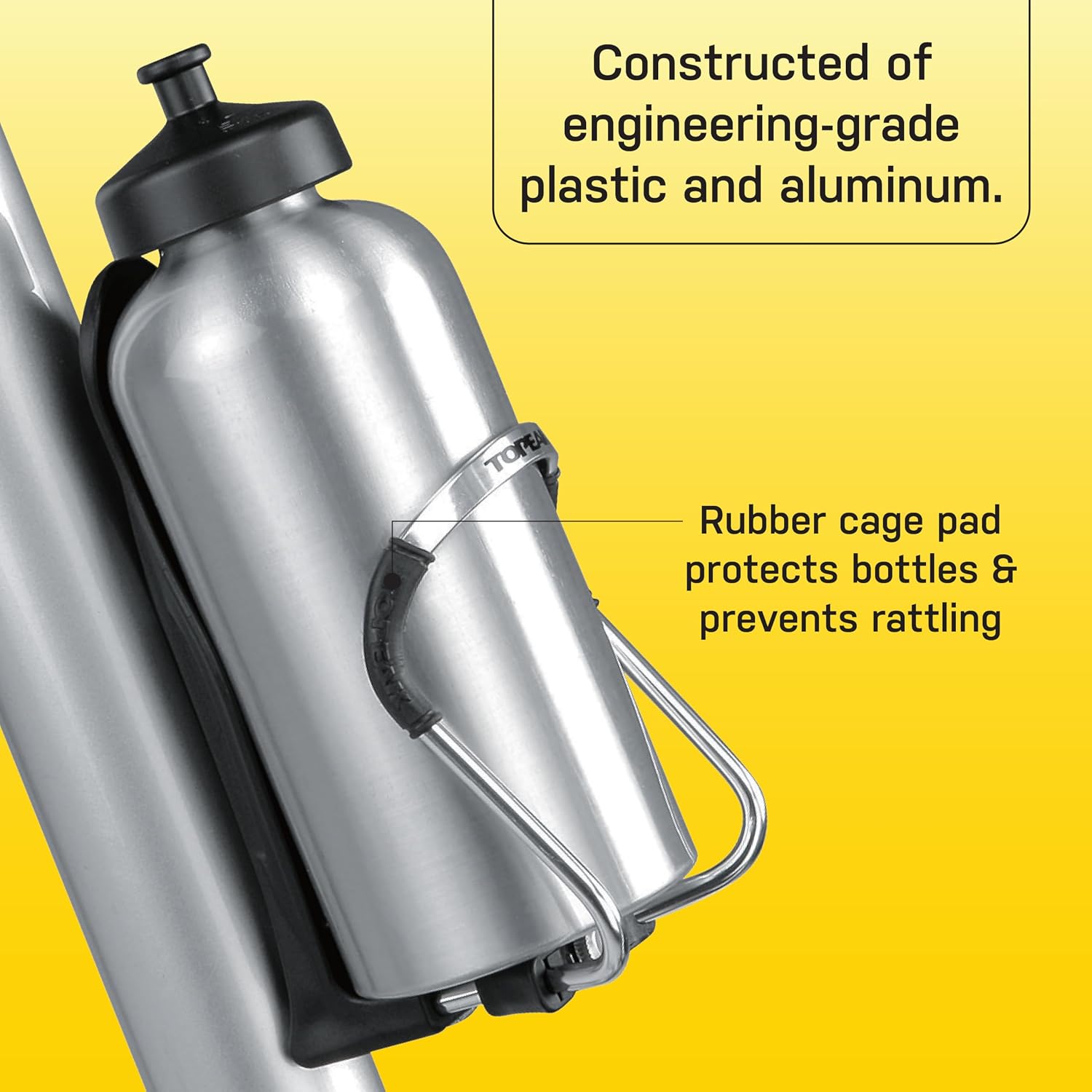 Topeak Modula Cage II Adjustable Water Bottle Holder – Fits 63–74mm (2.5”–2.9”), Aluminum & Plastic Build, Quick Button Adjustment
