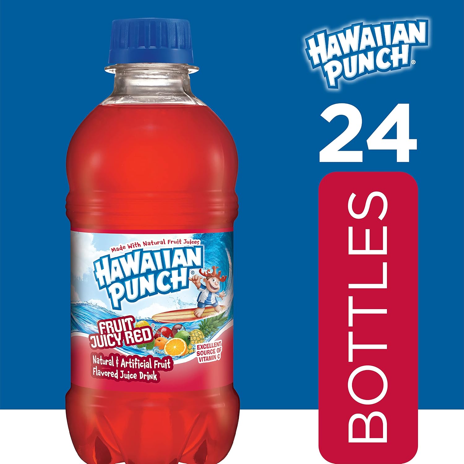 Hawaiian Punch Polar Blast Fruit Juice Drink, 10 Fl Oz Bottles, 24 Count (4 Packs Of 6), Ready-to-drink, On-the-go, Caffeine-free, Carbonation-free, Gluten-free, Excellent Source Of Vitamin C