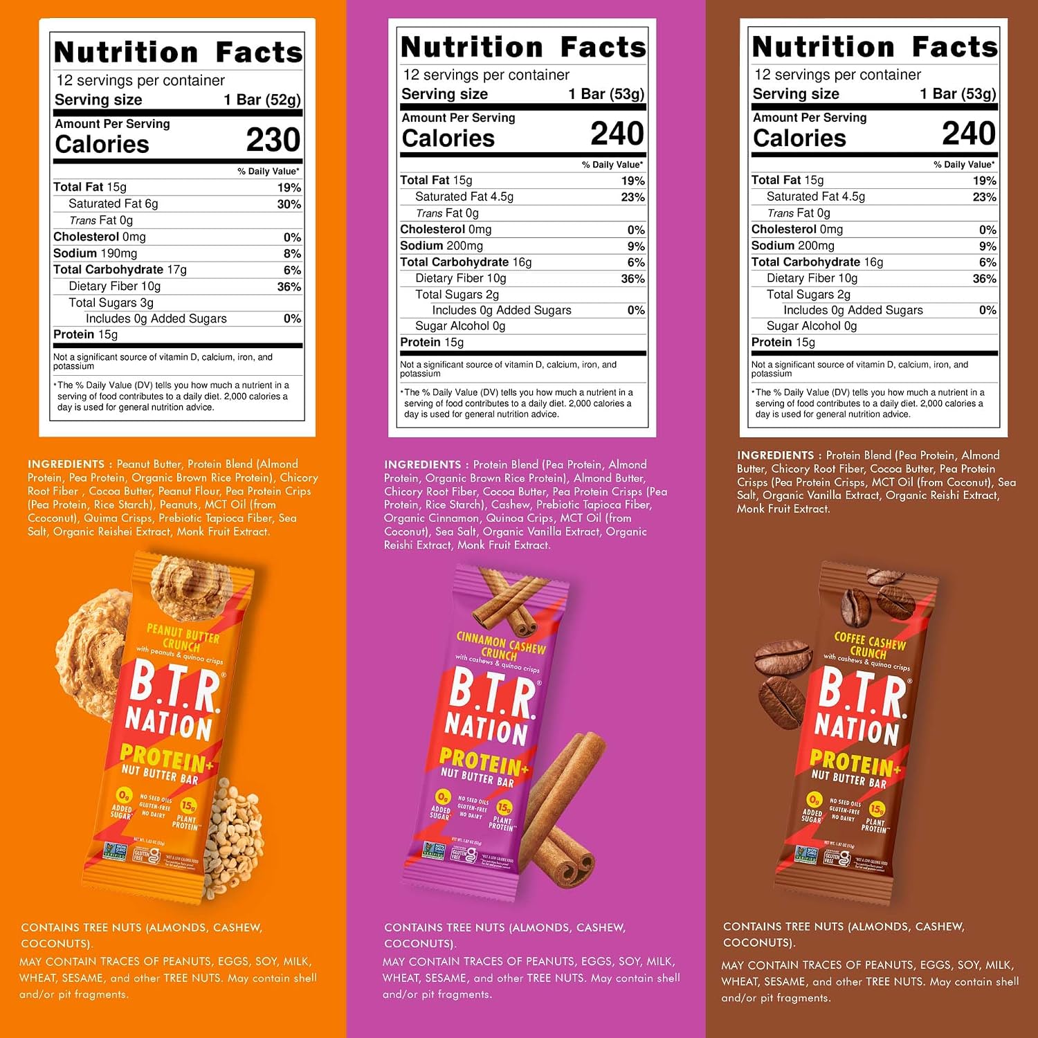 B.T.R Nation - Superfood Protein Bar Dark Chocolate - Vegan - 12 Bars