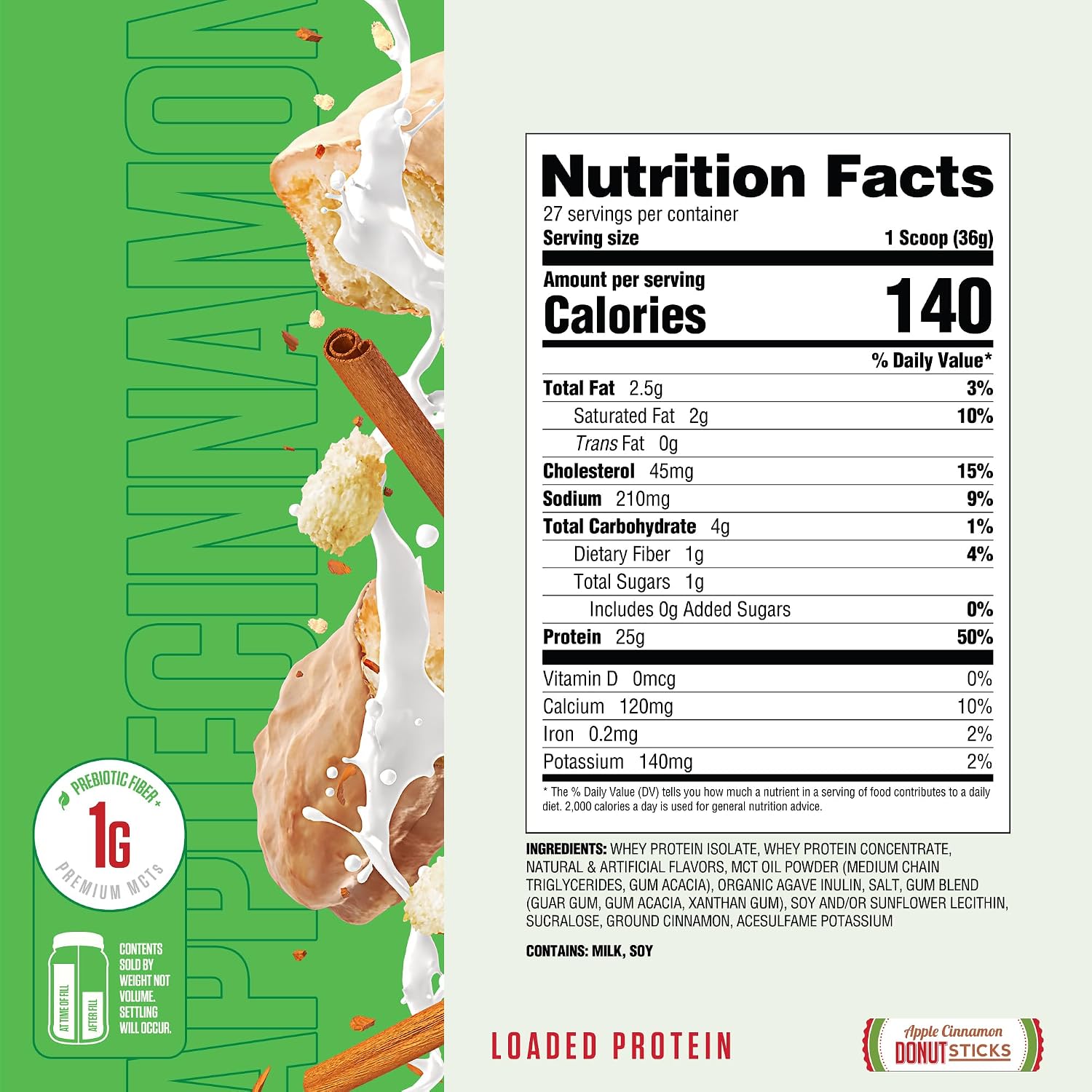 RYSE Loaded Protein Powder - Peanut Butter Cup - 25g Whey Protein Isolate & Concentrate with Prebiotic Fiber & MCTs - Low Carb, Low Sugar