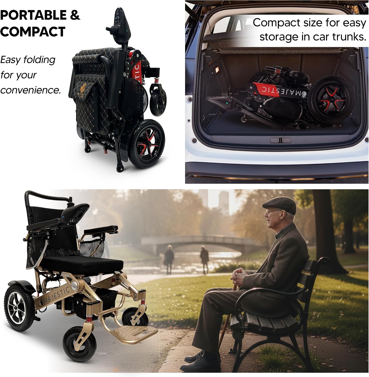 Electric Wheelchairs for Adults, 350 lbs Capacity, Up to 13 Miles Range, Lightweight Wheelchair for Seniors, Remote Controlled Wheel Chair