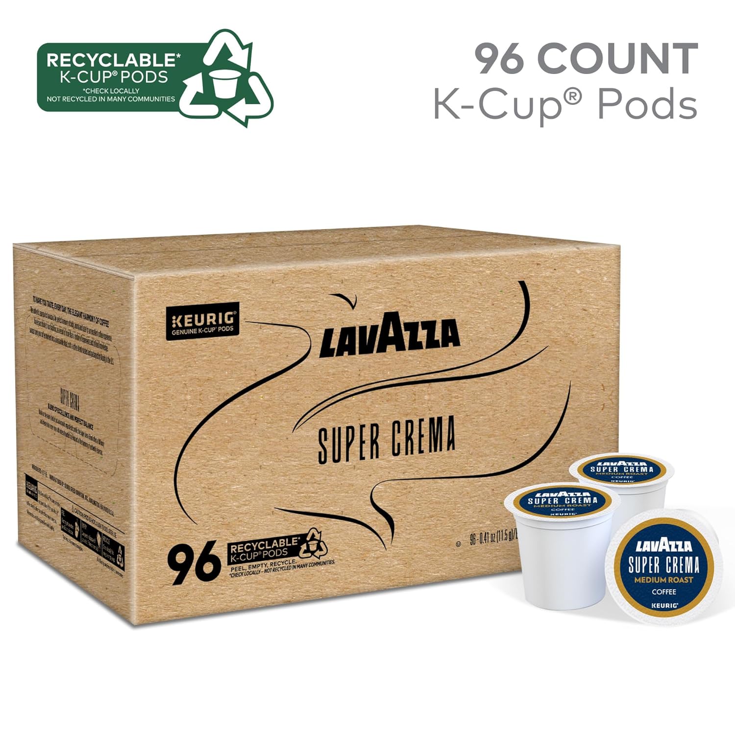 Lavazza Espresso, Single-Serve Keurig K-Cup Pods, Medium Roast Coffee, 32-Count Box