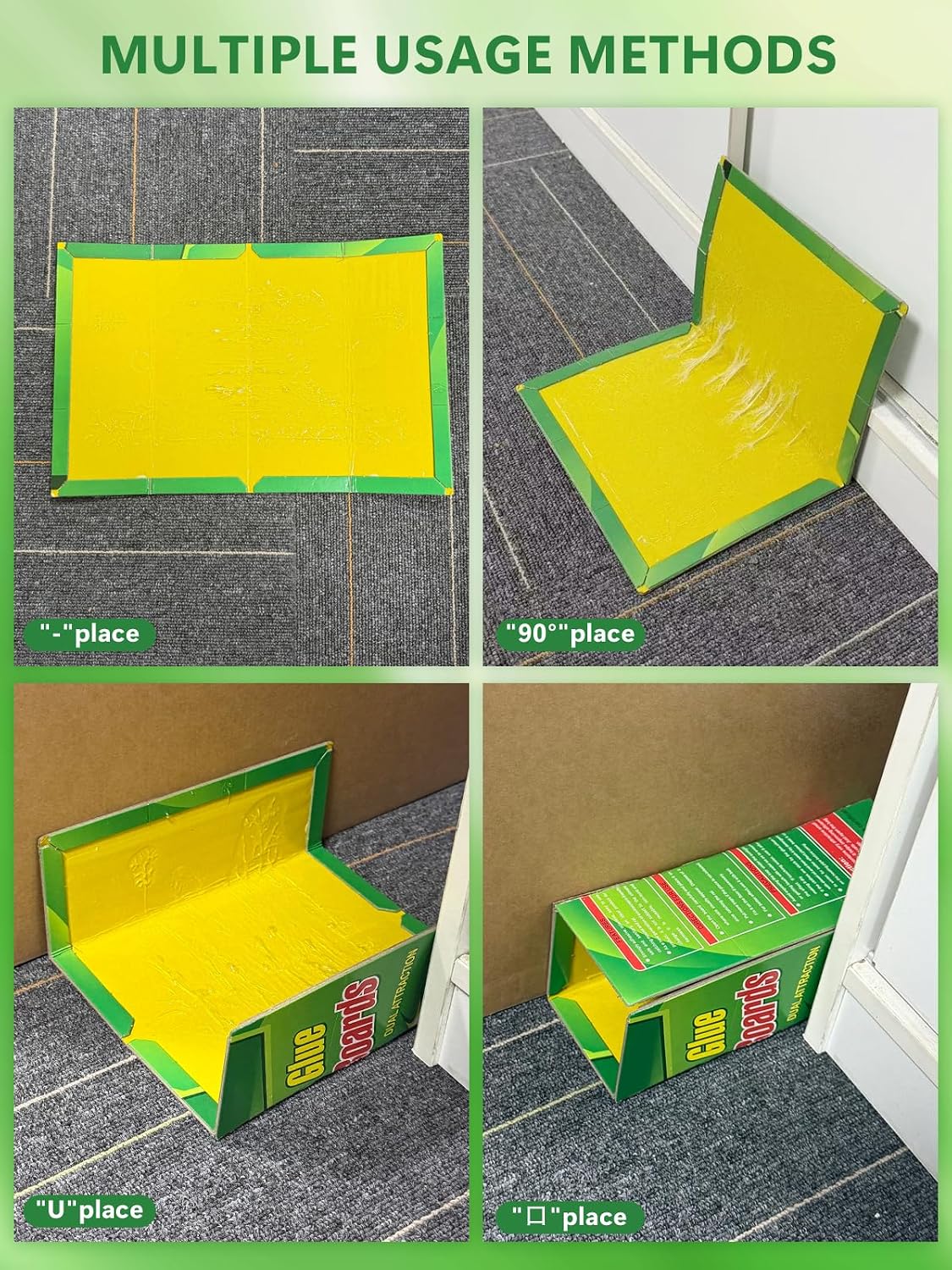 8 Pack Large Sticky Mouse Traps 12.6 x 8.5‘’ (unfolded), Super Strong Adhesive Glue Boards for Mice & Rats