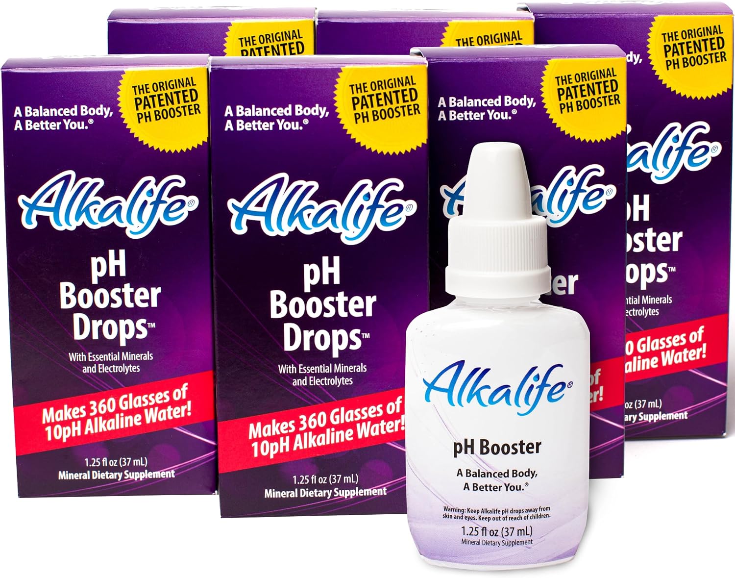 Alkalife pH Booster Drops, 1-Pack, pH 10 Alkaline Water, 360 Servings | 1.25 oz, Electrolytes, Minerals, Patented Formula, Neutralize Acid, Immune Support, Detox, Peak Performance, Great Value