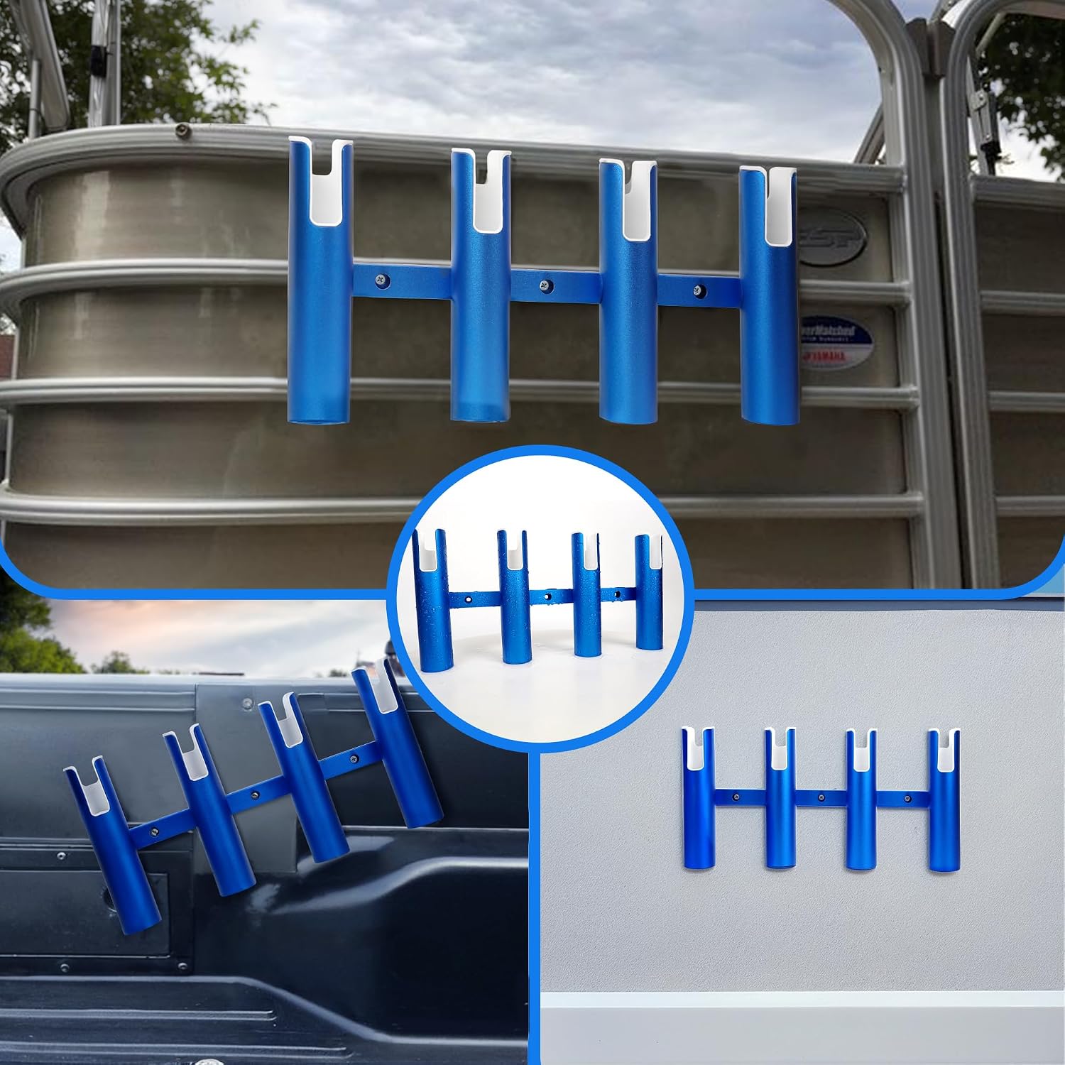 Aluminium Fishing Rod Holders for Boat, Wall-Mounted Fishing Pole Roof Rod Rack,Surf Fishing Rod Holder for Truck, Boats & Yacht