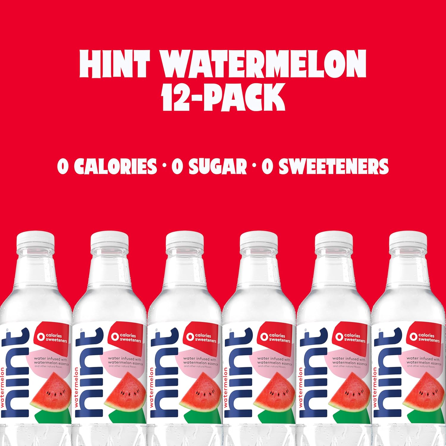 Hint Flavored Water Zero Sugar 0 Calories - Crisp Apple 16 FL oz, 12 pack | Crisp, refreshing water, fruit flavors. 0 calories, 0 sugar, 0 sweeteners. Hydration for wellness. Gluten-free, Kosher, Vegan