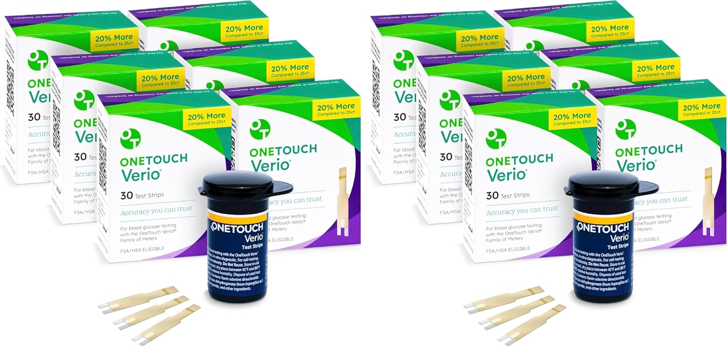 OneTouch Verio Test Strips for Blood Glucose Meter, 30 Count, 2 Pack