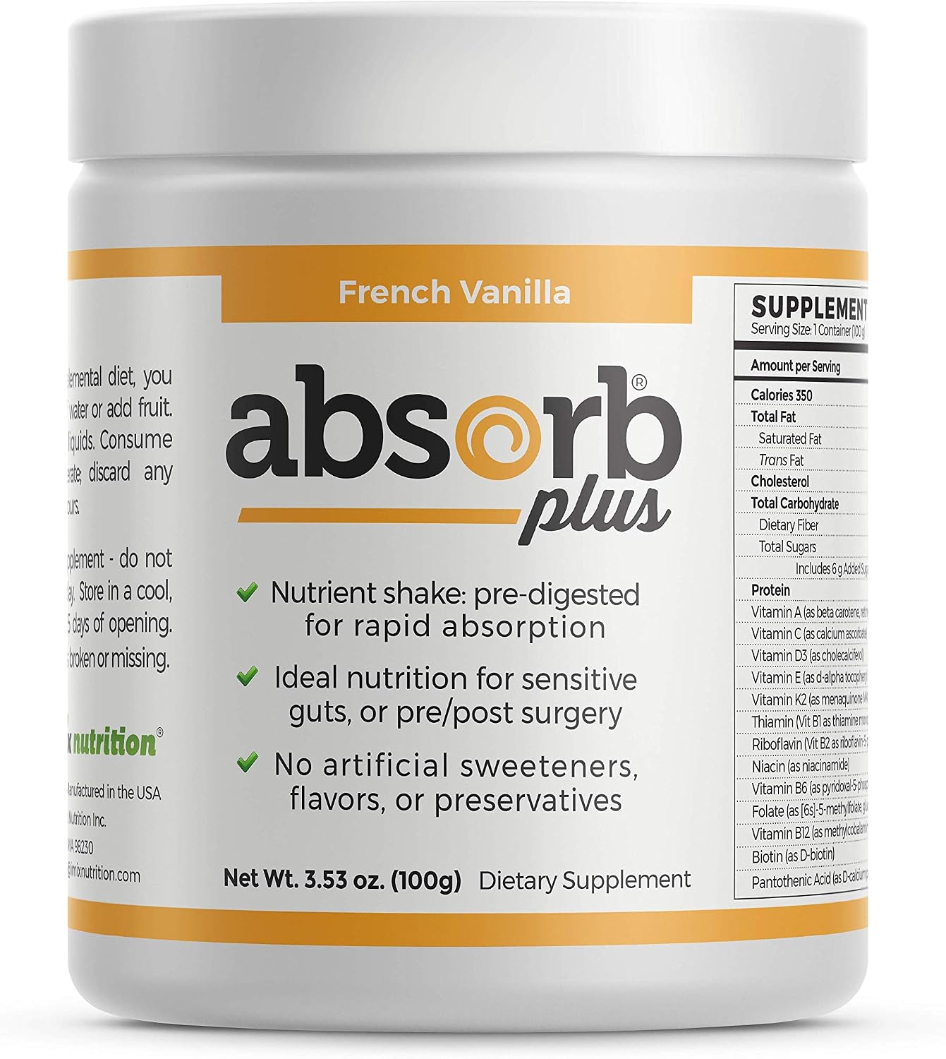 Isolate Protein - Diet Supplement for Improved Gut Health, Extra Nutritional Support, Non-GMO, Gluten-Free, Lactose-Free, Casein-Free (2.2 Lbs, Simply Vanilla)