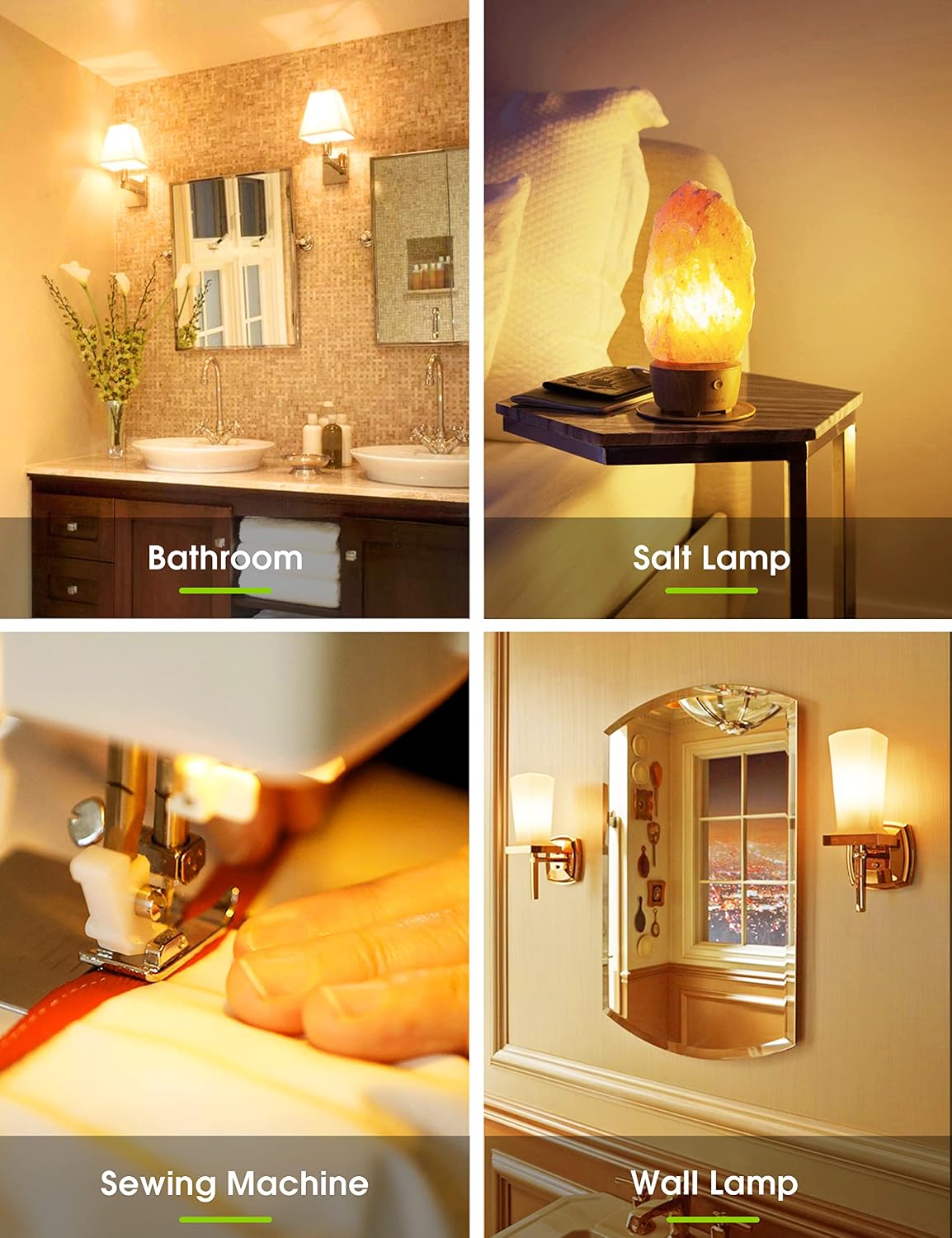 L LOHAS LED C7 S6 Night Light Bulb, Mini LED Bulb Candelabra E12 Base | 15 Watt Light Bulbs Equivalent(1.5W), Soft/Warm White 3000K LED, Small Light for Bedroom Salt Lamp(6 Pack)