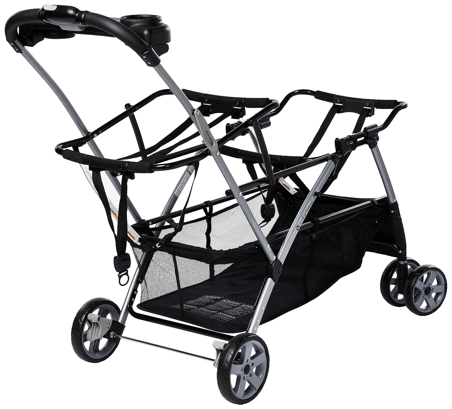 Baby Trend Snap N Go EX Polyester Lightweight Foldable Universal Single Infant Car Seat Carrier with 2 Cup Holder and Covered Compartment, Black