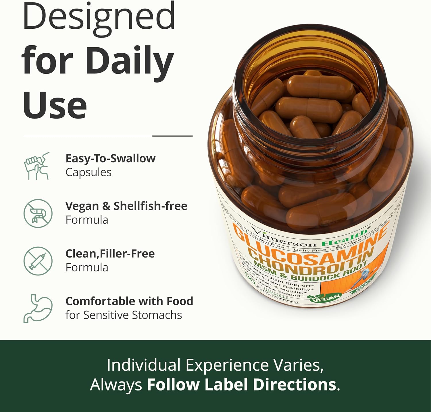 Glucosamine Chondroitin MSM – Joint Support Supplement for Women and Men with Glucosamine Sulfate 1500 mg, Chondroitin and MSM – for Cartilage, Joint Health and Flexibility – 90 Capsules