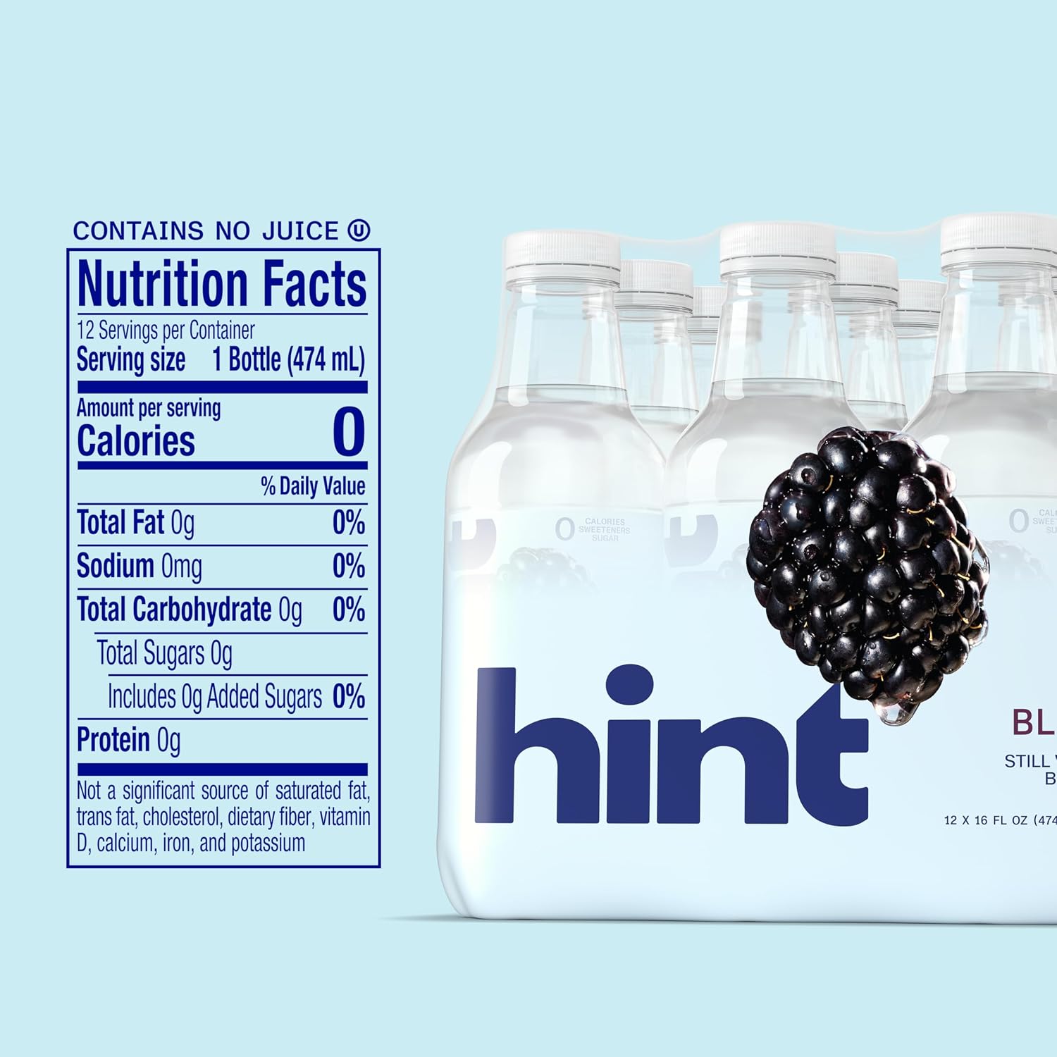 Hint Flavored Water Zero Sugar 0 Calories - Pineapple 16 FL Oz (12 pack) | Crisp, refreshing water, fruit flavors. 0 calories, 0 sugar, 0 sweeteners. Hydration for wellness. Gluten-free, Kosher, Vegan