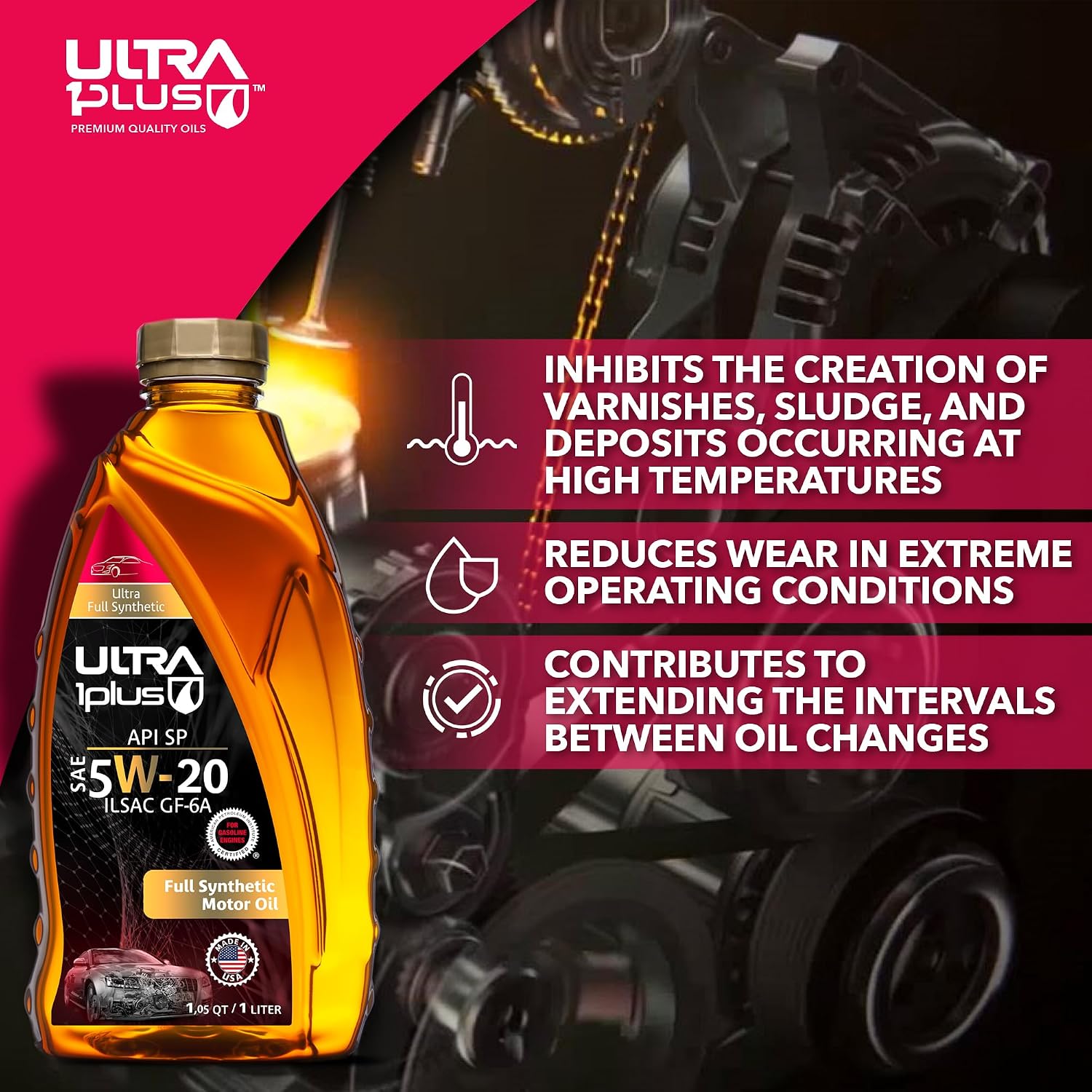 SAE 5W-30 Full Synthetic Motor Oil API SP ILSAC GF-6A 1 Gallon