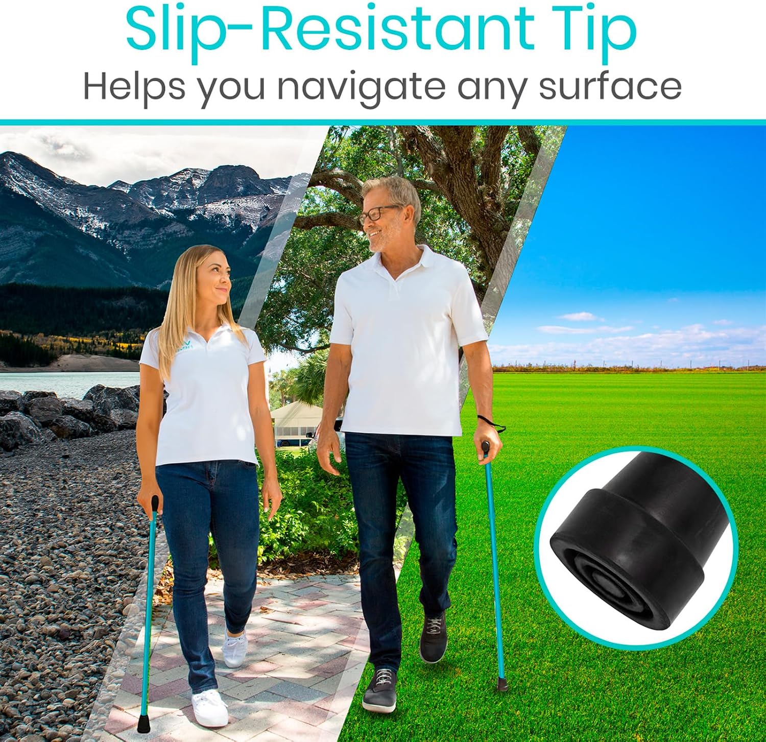 Vive Folding Cane - Foldable Walking Cane for Men, Women - Fold-up, Collapsible, Lightweight, Adjustable, Portable Hand Walking Stick - Balancing Mobility Aid - Sleek, Comfortable | Lightweight, Adjustable, Portable Hand Stick Balancing Mobility Aid Slee…