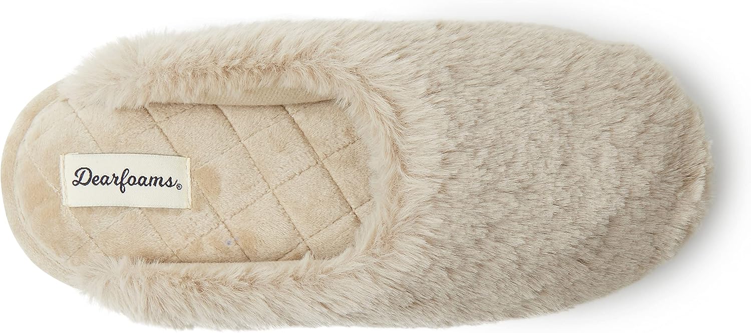 Dearfoams Women's Bailey Plush Furry Scuff