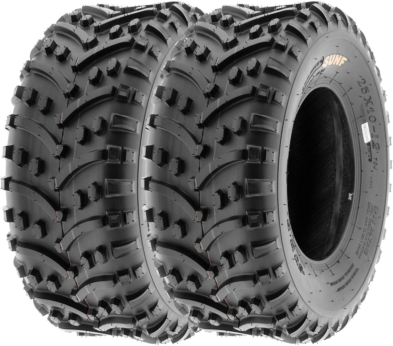 SunF ATV Tires 25x8-12 25x10-12 Knobby 6 PR A032 - BUNDLE
