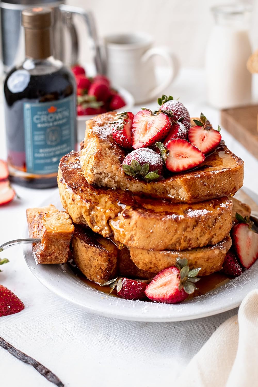 Crown Maple Organic Madagascar Vanilla Maple Syrup, Real Vanilla Bean, Pancakes, Baking, Cocktails & Brunch, 12.7 Fl Oz