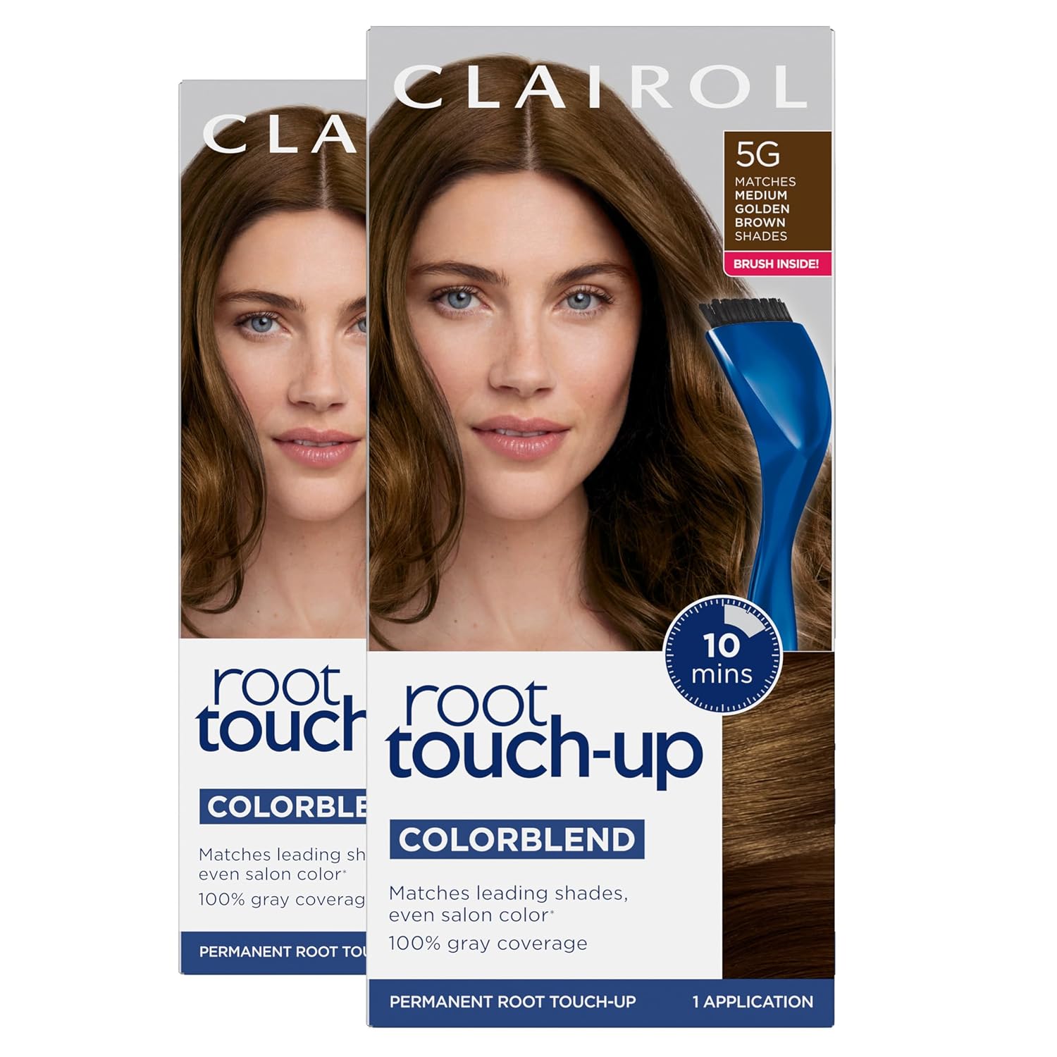 Clairol Root Touch Up Permanent Hair Dye, 6 Light Brown, Pack of 2