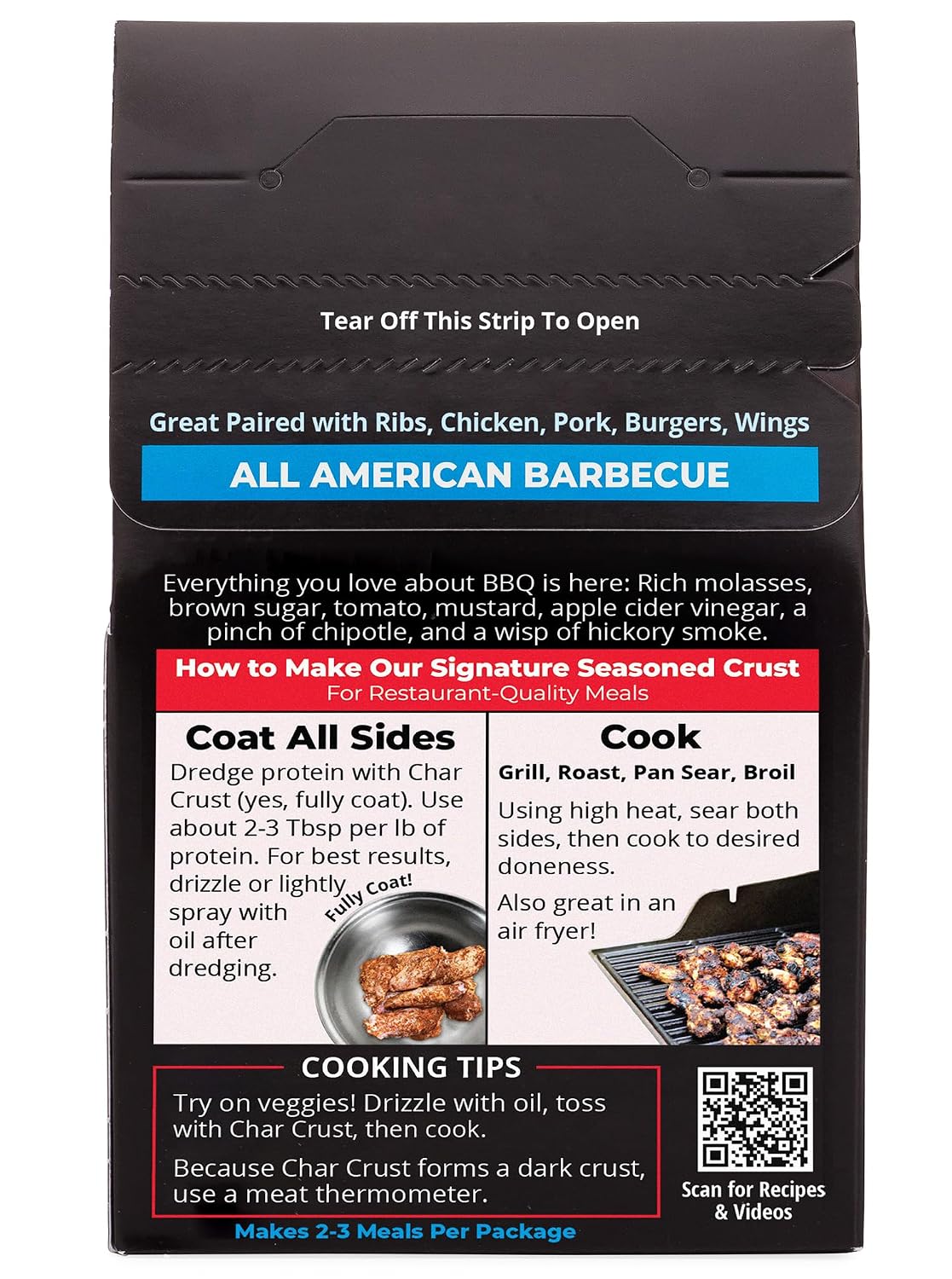 Char Crust Dry-Rub Seasoning, All American BBQ, 4-Ounce (Pack of 1)