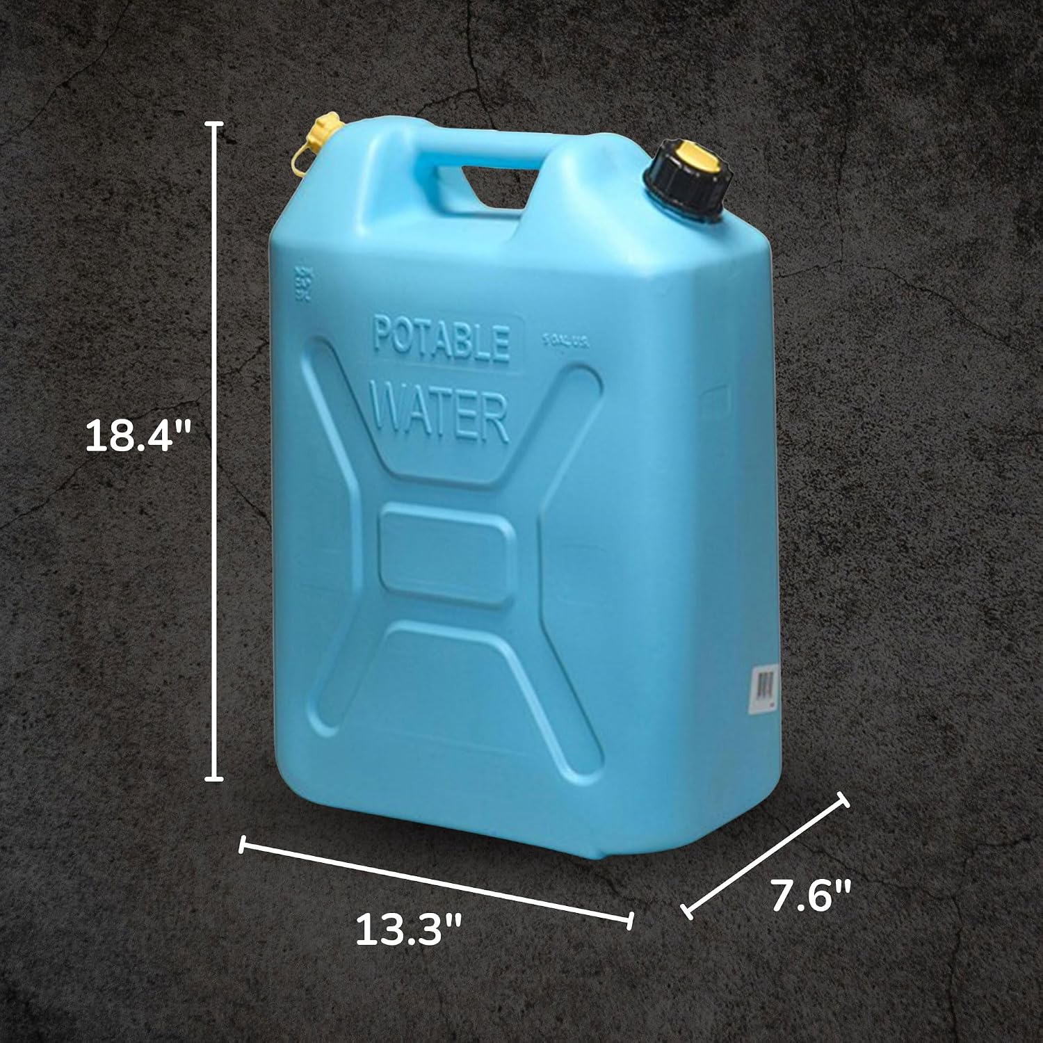 Scepter Portable Plastic Military Style Food Grade 5 Gal Water Jug Container with Reversible Spout for Camping & Emergency Storage, Blue