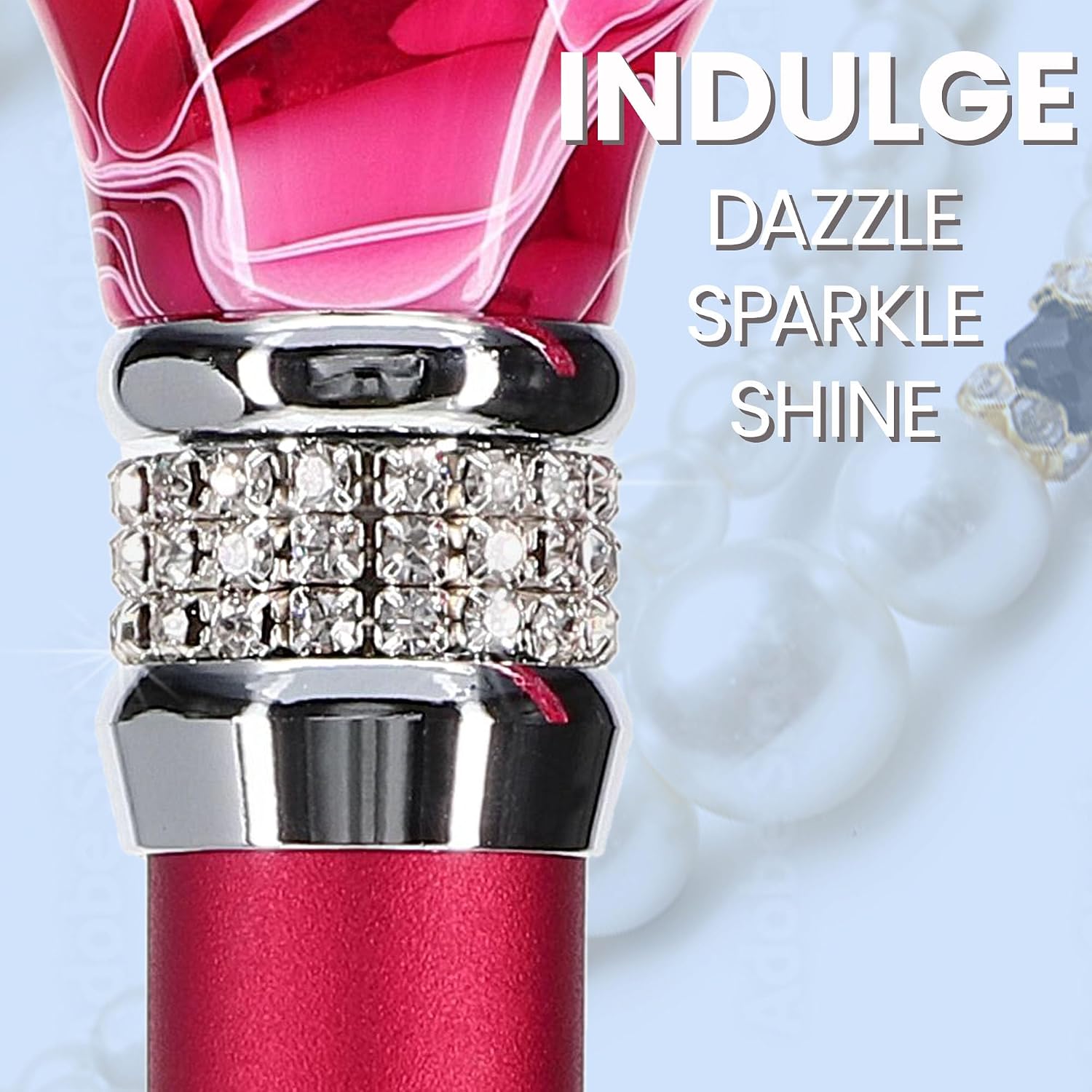 Stylish Walking Sticks – Rhinestone Collar Designer Adjustable Canes Colorful – Best Gift for Men and Women Light Weight Aluminum Shaft & Safe to Walk