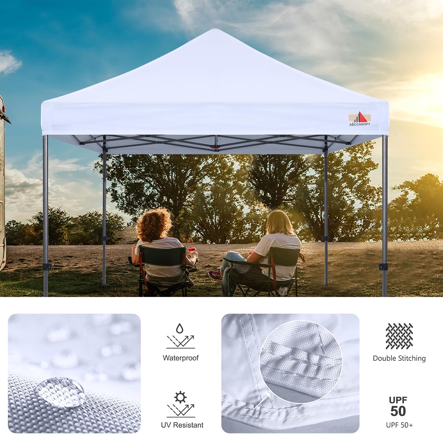 ABCCANOPY Replacement Canopy Top for Pop Up Canopy Tent 10x10 White