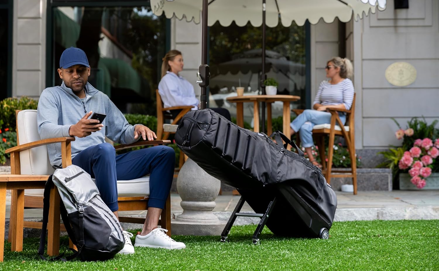 Sun Mountain ClubGlider Journey Golf Travel Bag - 4-Wheel Rolling System, Extendable & Retractable Legs for Easy Transport