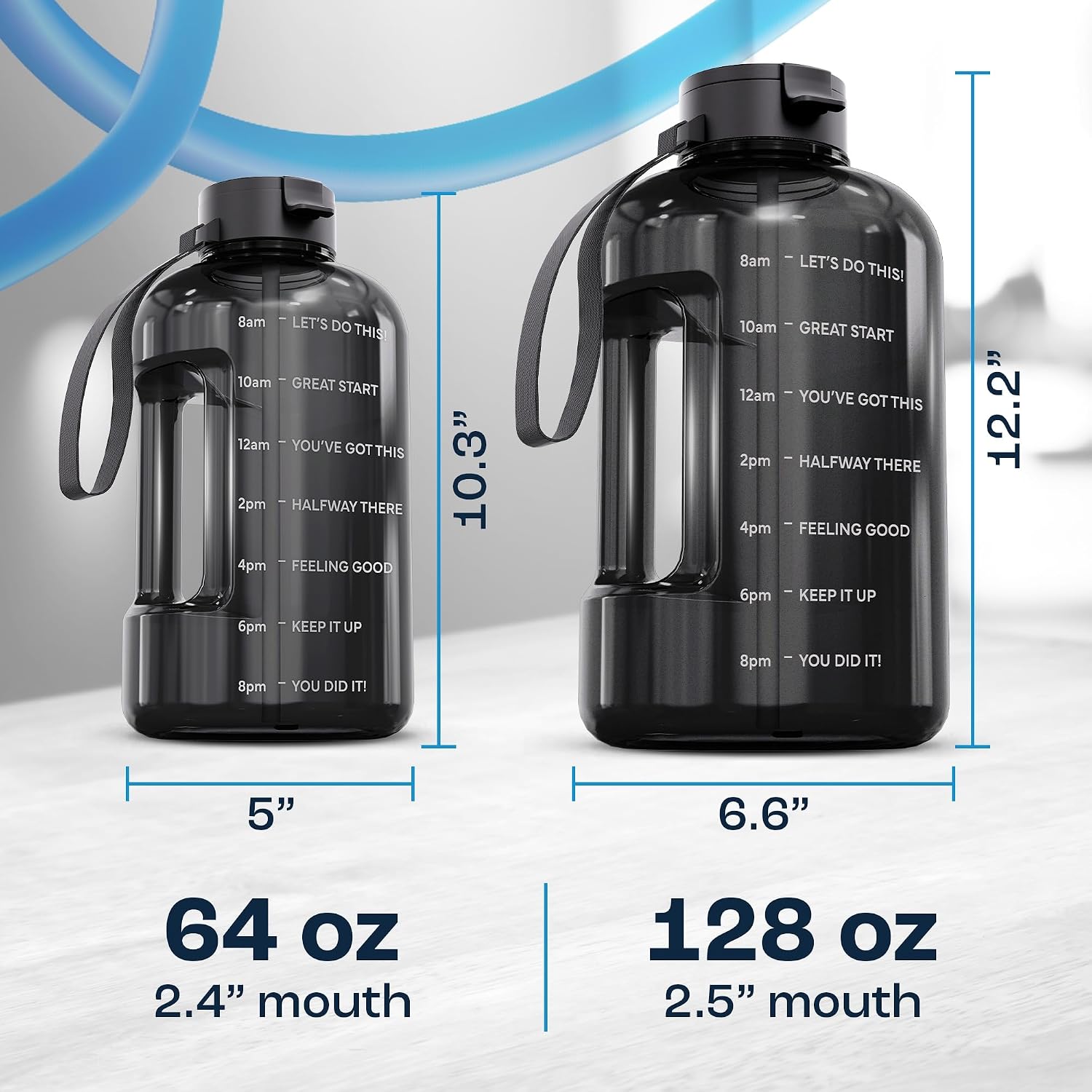 AQUAFIT 1 Gallon Water Bottle with Time Marker