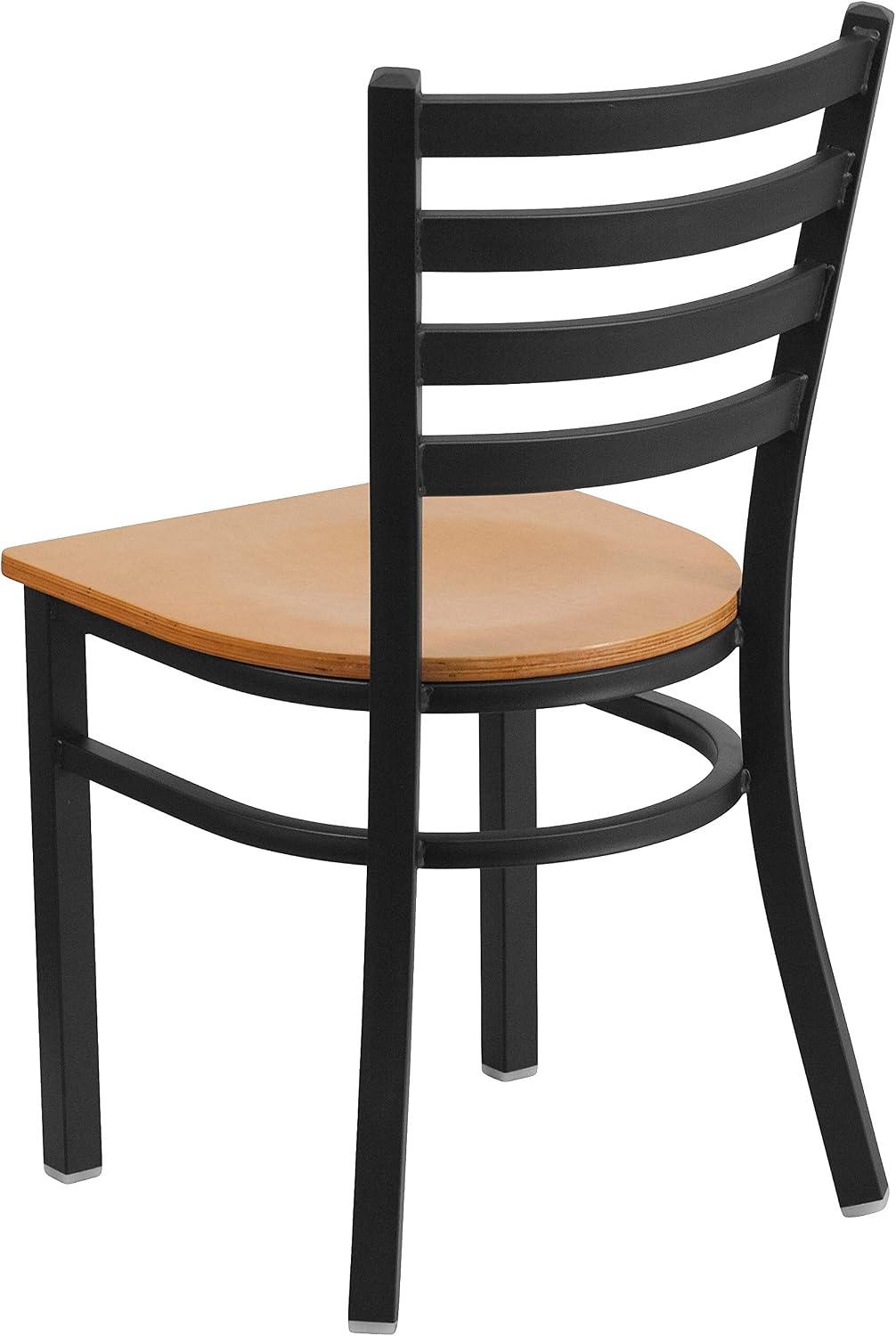 Flash Furniture Hercules Series Commercial Ladder Back Restaurant Chairs, Modern Lightweight Metal Dining Chairs with Padded Seats, Set of 2, Black