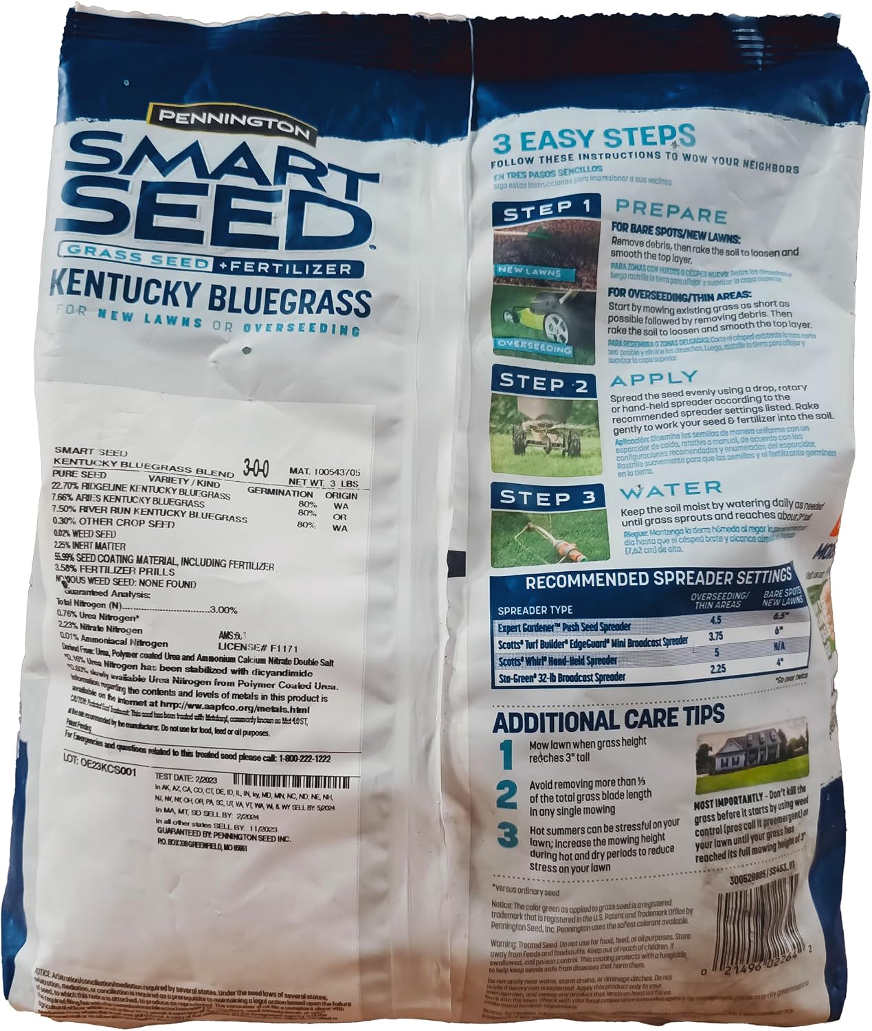 Pennington 100526631 Kentucky Smart Seed, Green