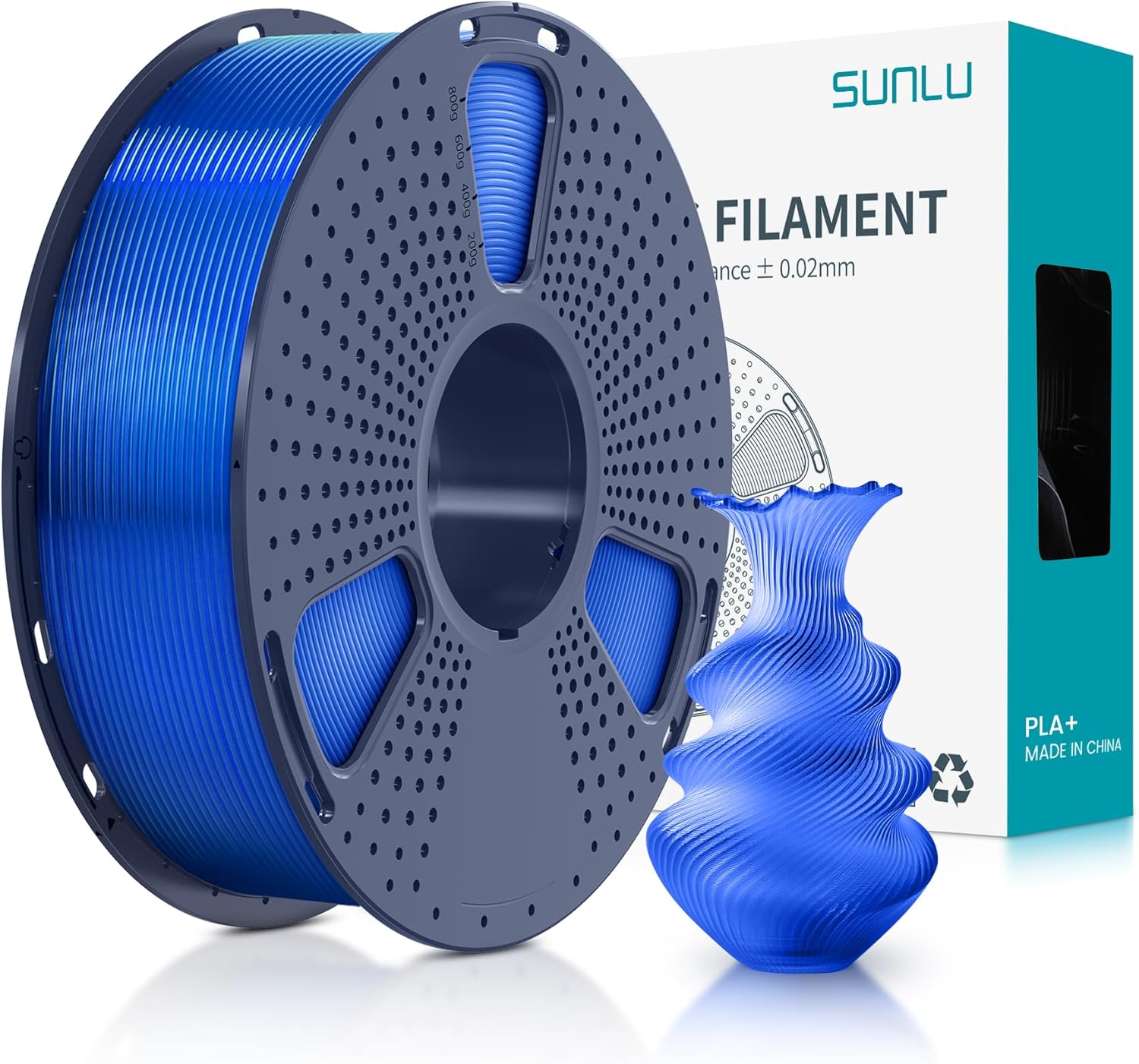 SUNLU PLA Plus Filament 1.75mm White 1KG