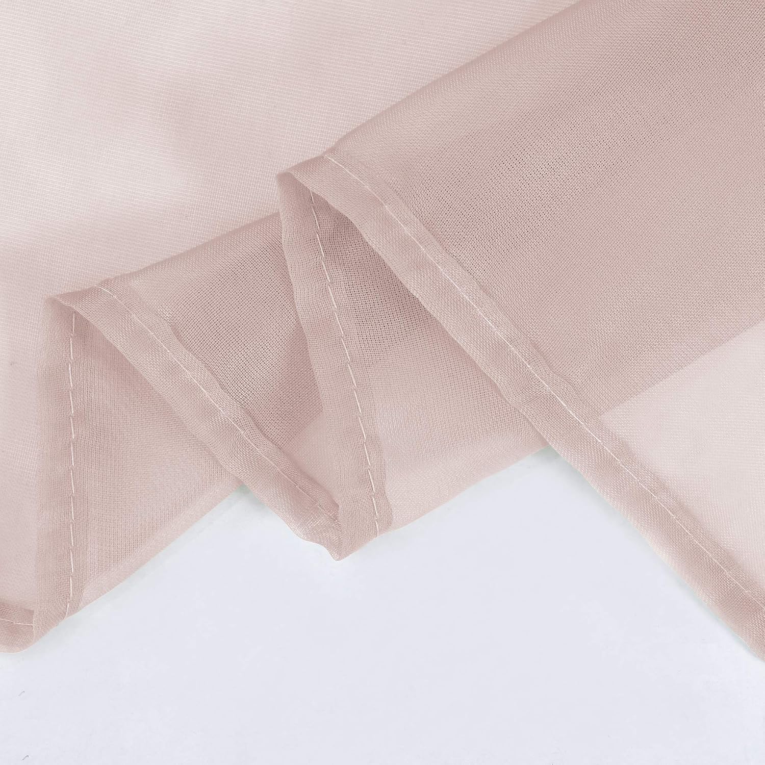 HUTO Light Pink Sheer Window Scarf Valances for Girls Room Sheer Soft Voile Curtain Scarves for Wedding Party 216 Extra Long