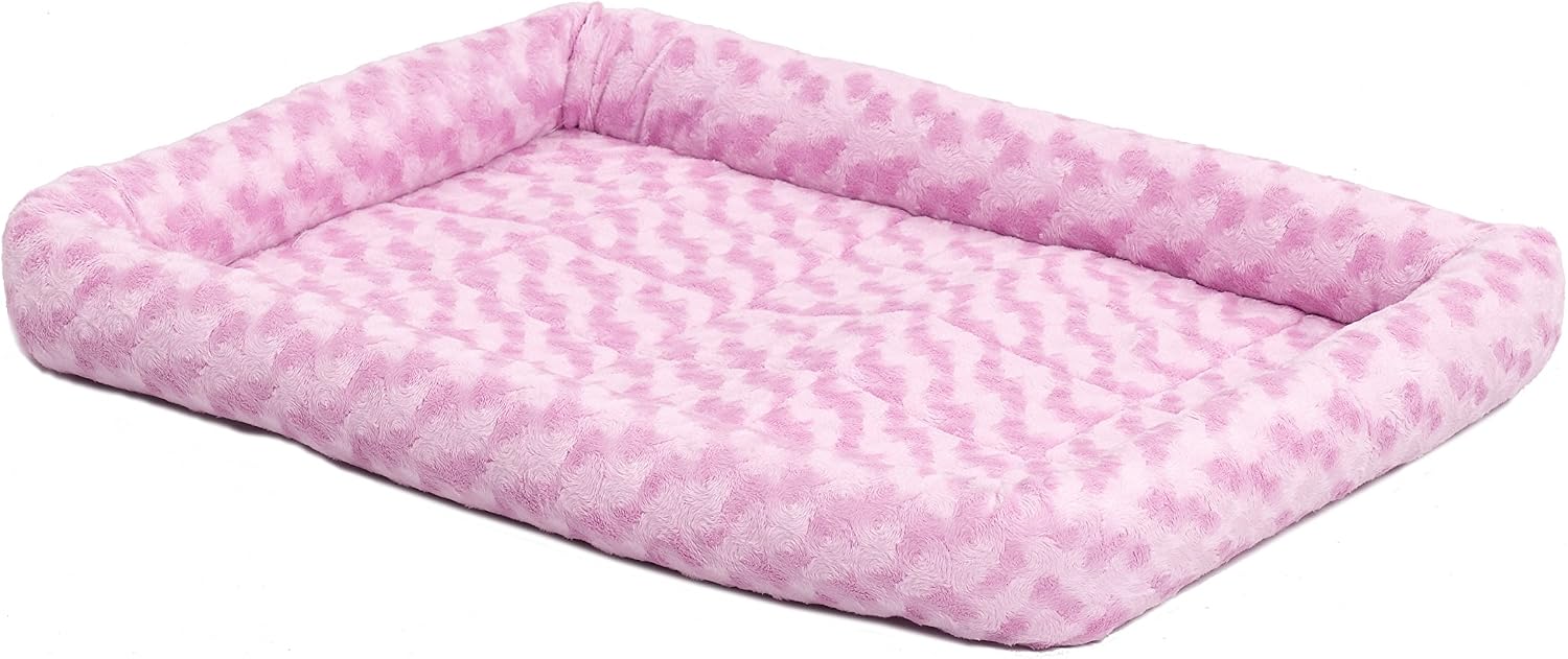 MidWest Homes for Pets QuietTime XXS Dog Bed – Cinnamon Faux Fur Bolster, Ultra-Soft and Machine Washable, Fits 18-Inch Crates and Carriers, for Small Dogs and Cats