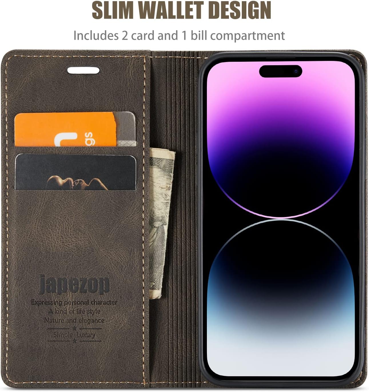 japezop iPhone 12 Mini Wallet Case with [RFID Blocking],Blue