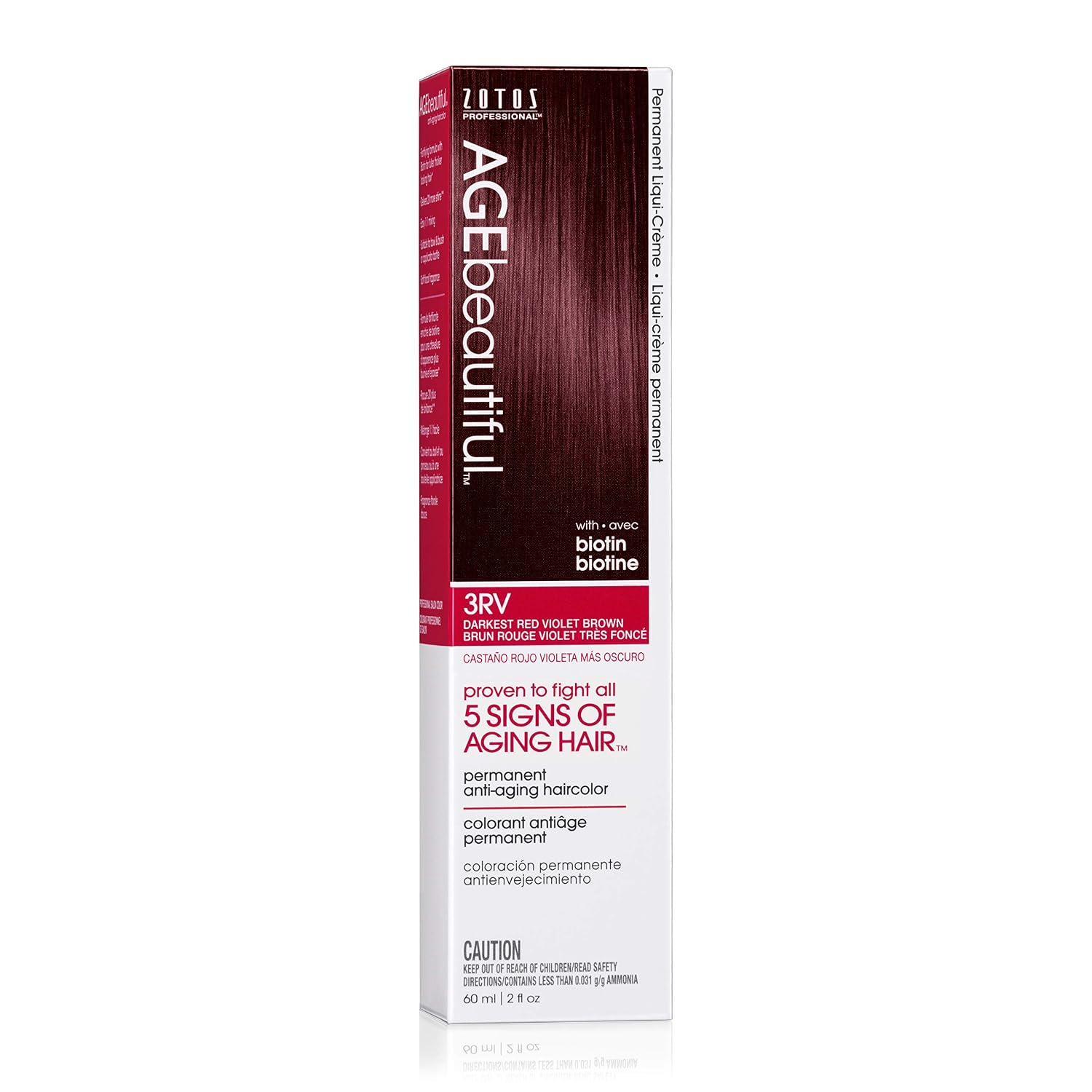 AGE beautiful Permanent Hair Color Cream, 100% Gray Coverage Hair Dye with Biotin Anti-Aging Formula for Fuller, Thicker Hair, Professional Salon Quality