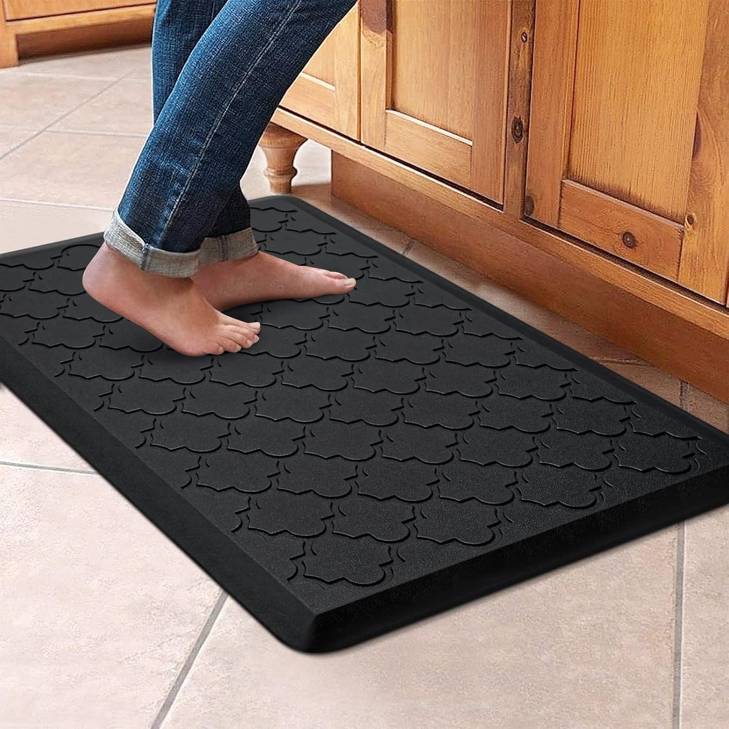 WISELIFE Kitchen Mat Cushioned Anti Fatigue Floor Mat, 17.3"x60", Thick Non Slip Waterproof Kitchen Rugs and Mats, Standing Mat for Floor, Home