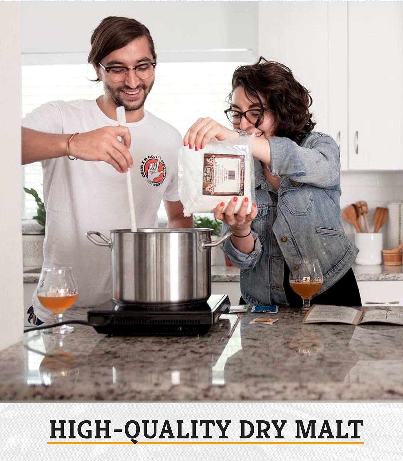 Craft a Brew - Dry Malt Extract for Brew Kit -5 Pounds Bavarian Wheat - All Purpose Base Extract - For Any Beer Style - Effective Fermentation