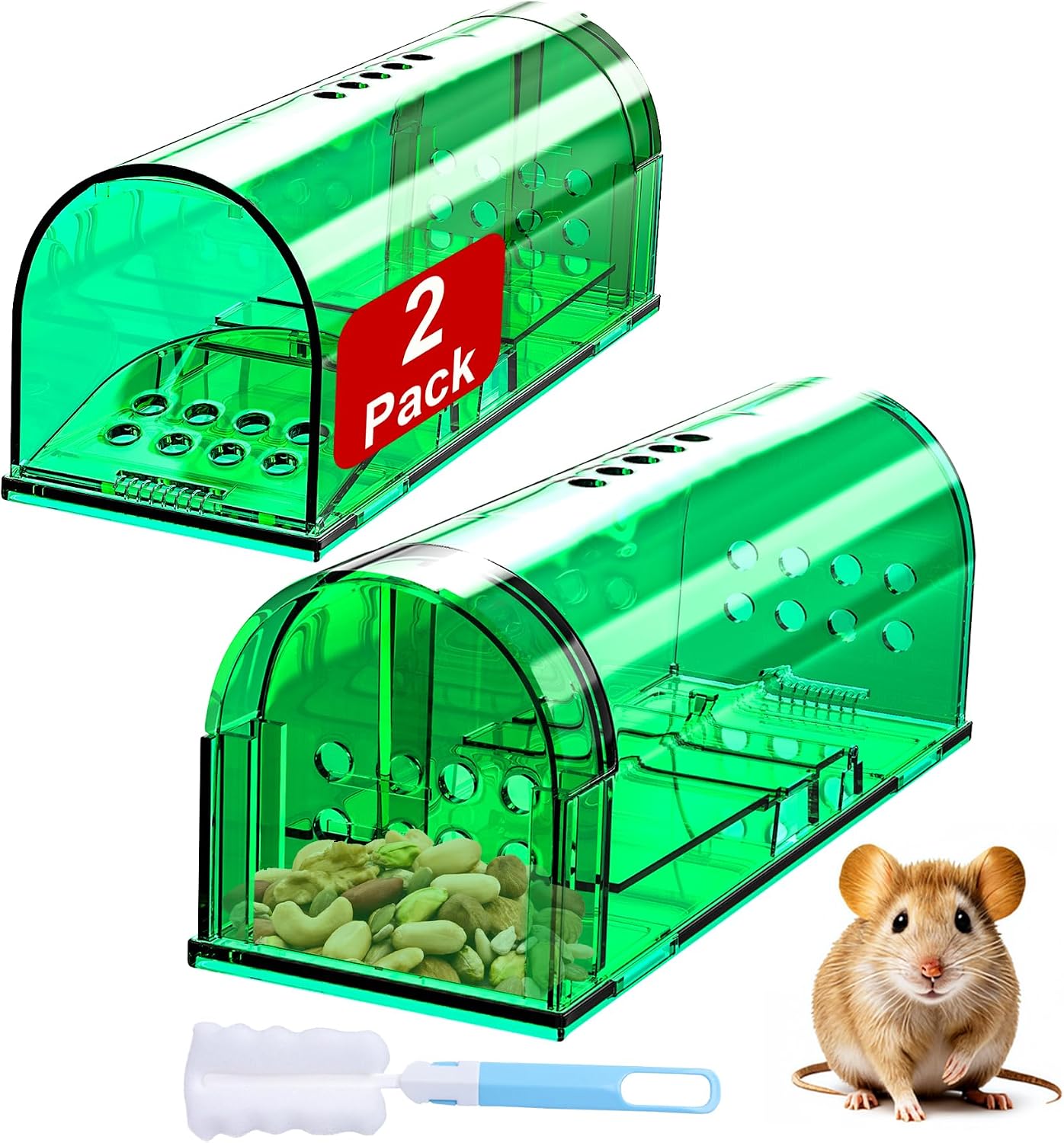 4 Pcs Humane Live Mouse Traps No Kill Reusable Mice Trap Catch
