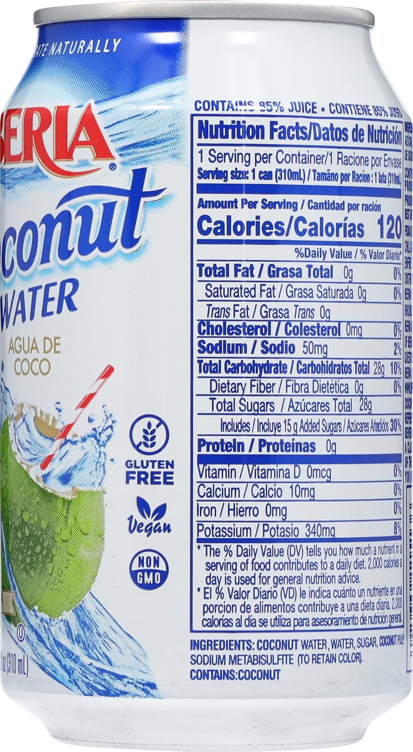 Iberia Coconut Water With Pulp, 10.5 Fl Oz (Pack of 24)
