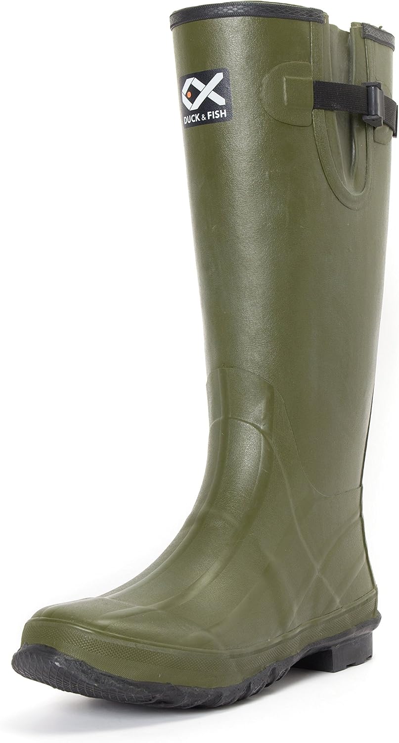 Duck and Fish 18 inches Green Rubber Hunting Boots