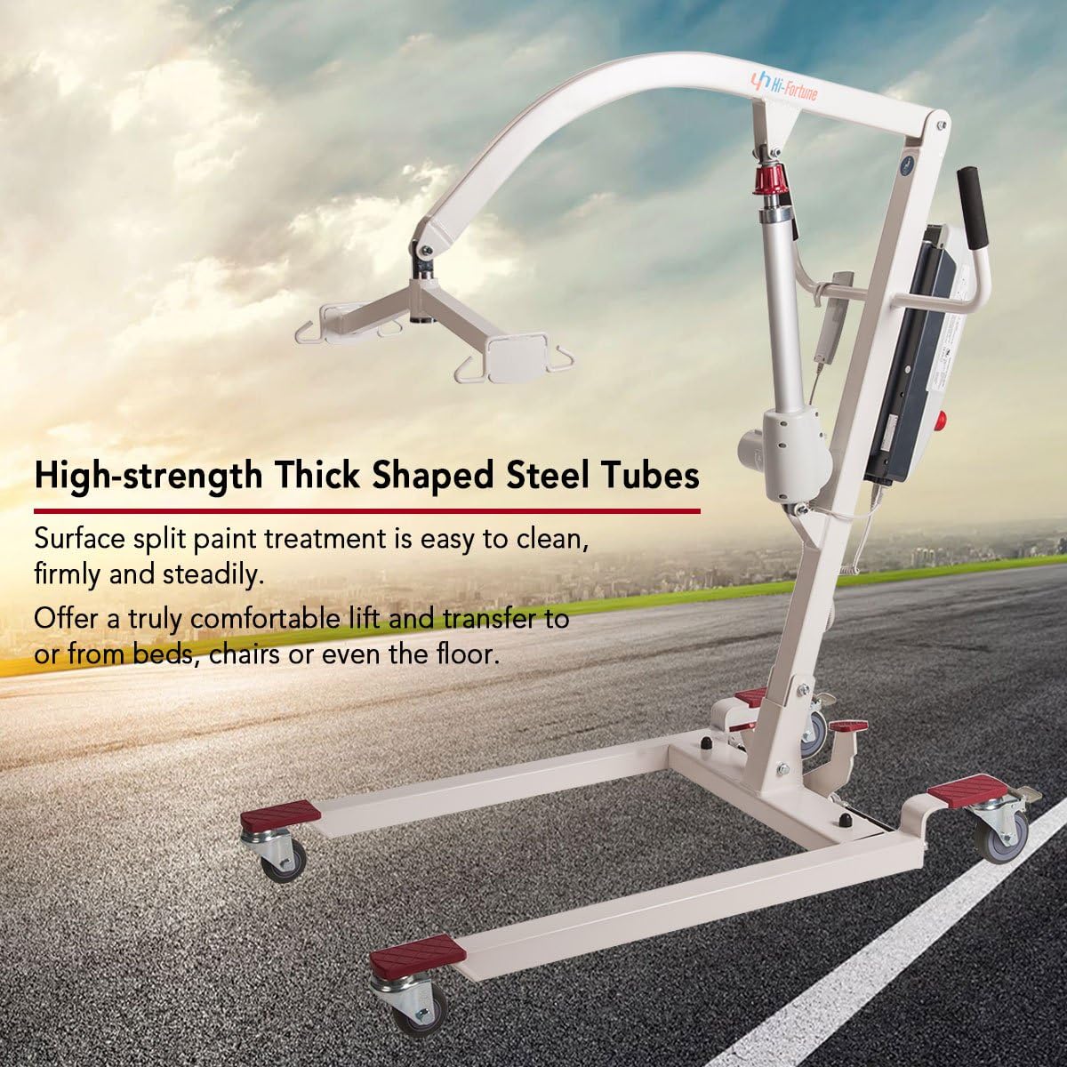 Patient Lift Electric Unfoldable Hydraulic Body Transfer for Home Use Seniors Easy-Assembly, Battery-Powered